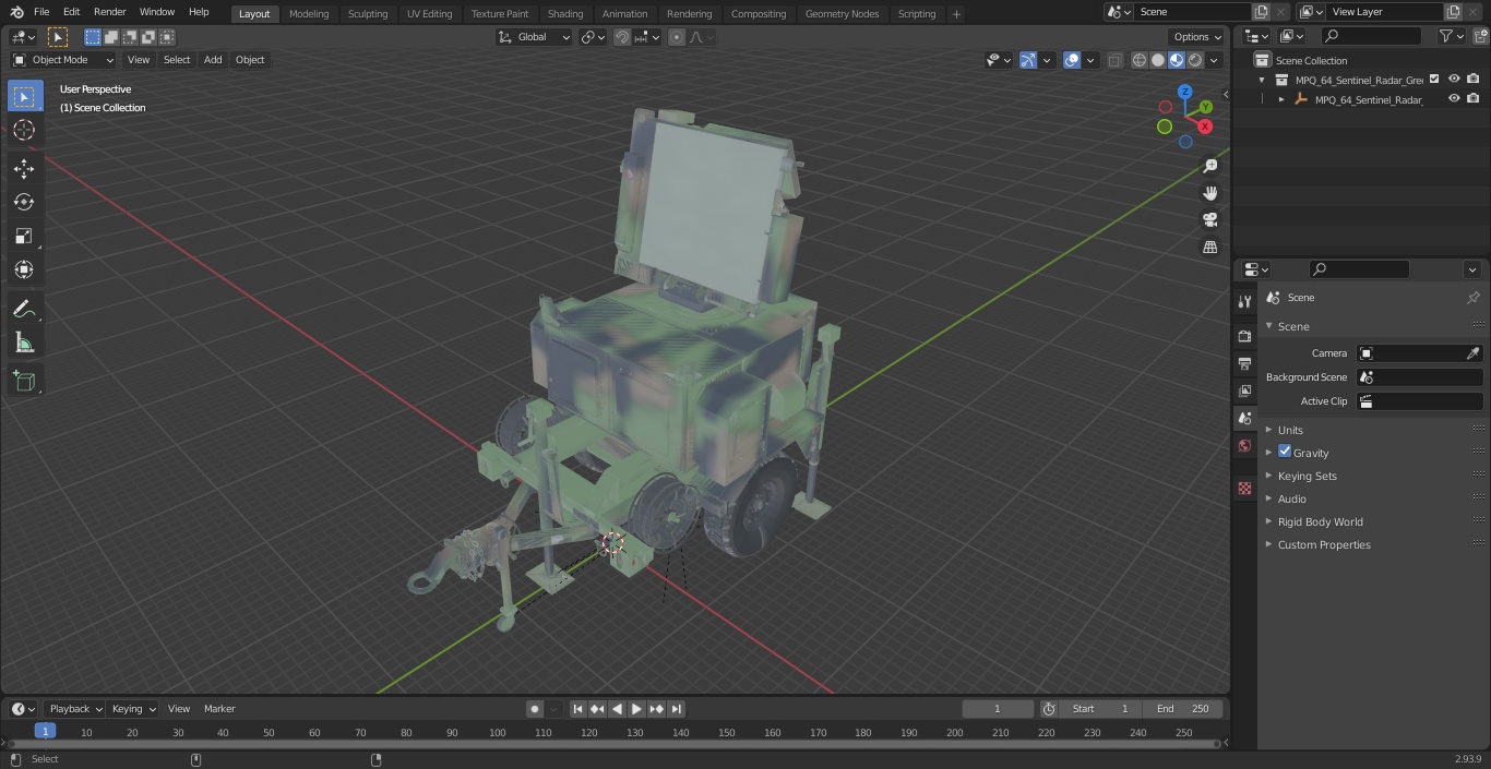 MPQ-64 Sentinel Radar Green Camo 3D
