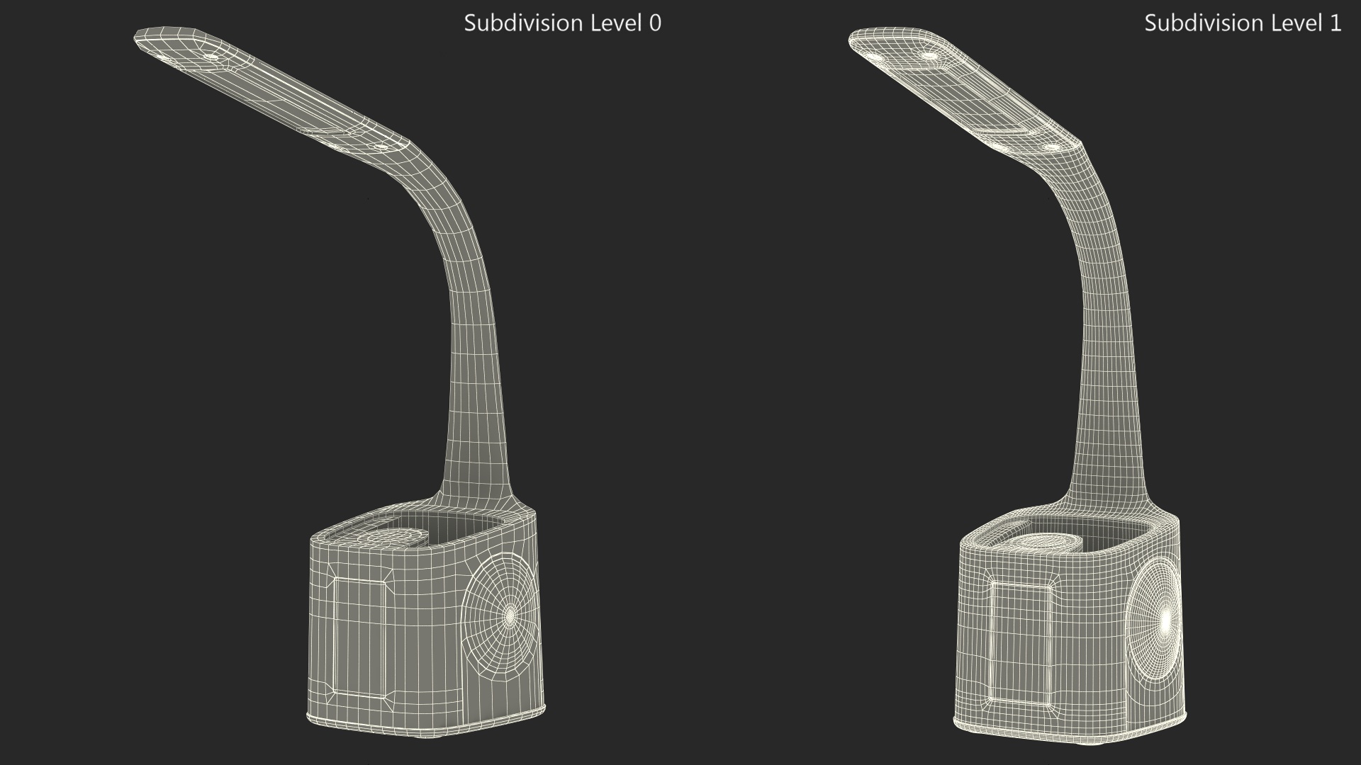 White Smart Desk Lamp with Clock 3D