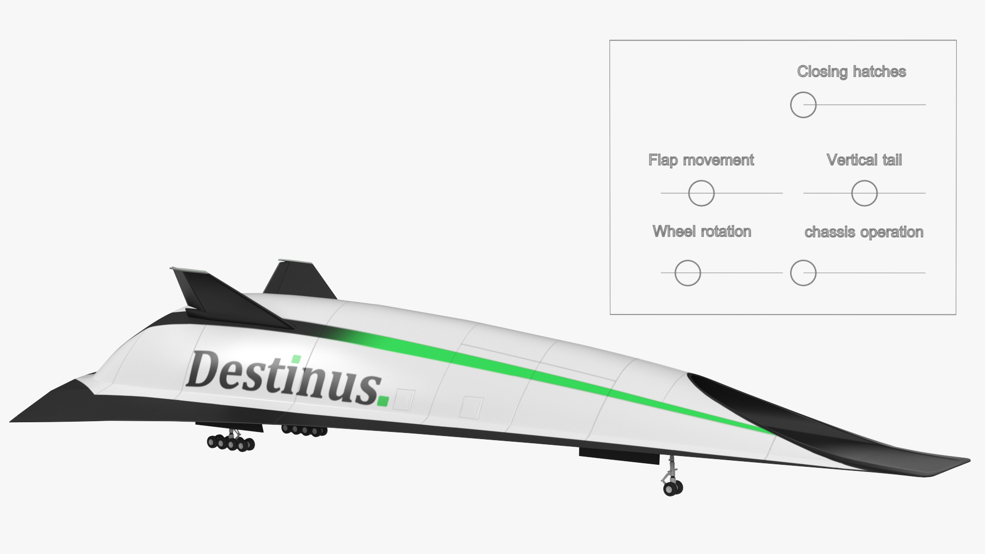 3D Hypersonic Plane Destinus S New Rigged model