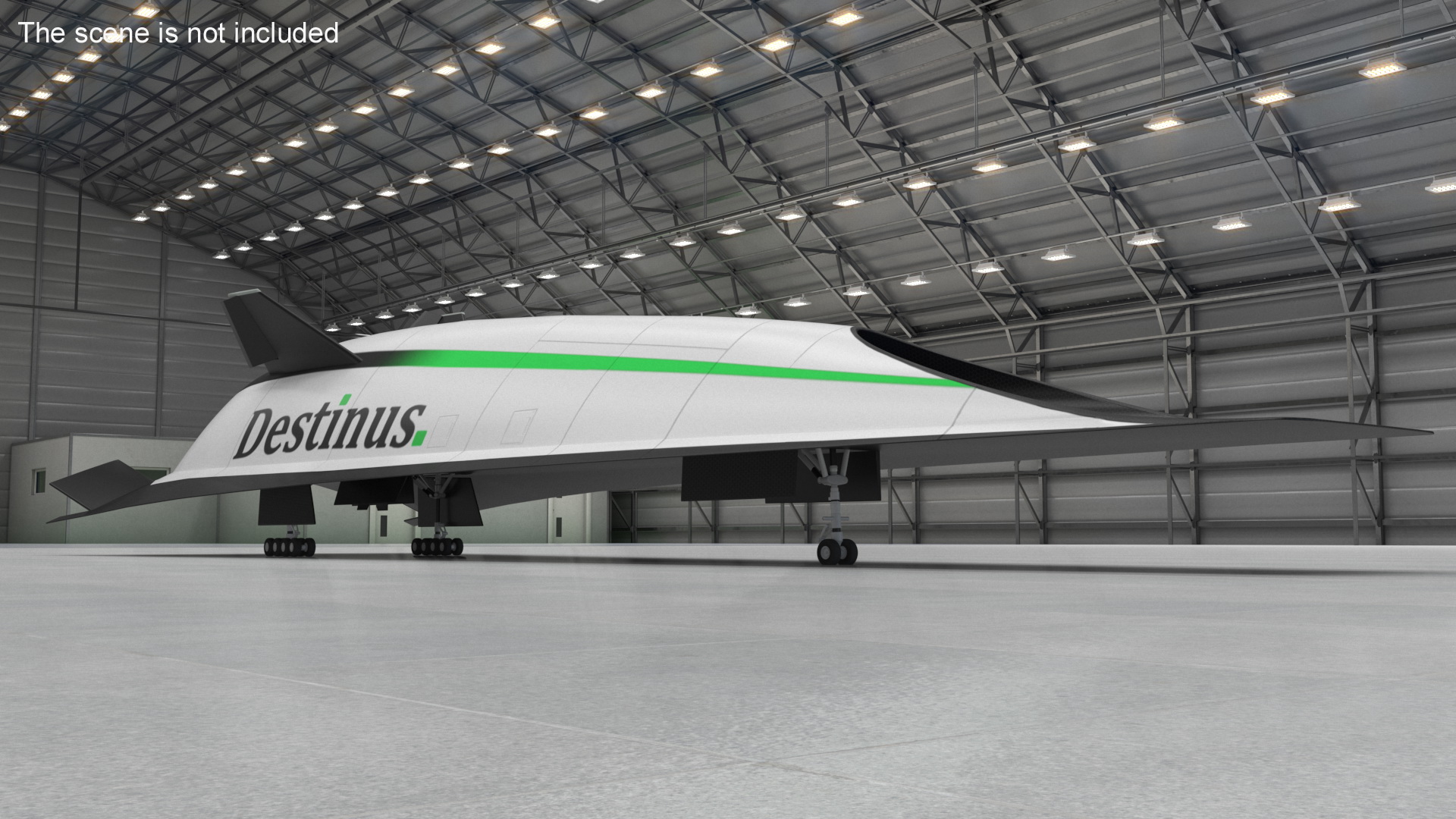 3D Hypersonic Plane Destinus S New Rigged model