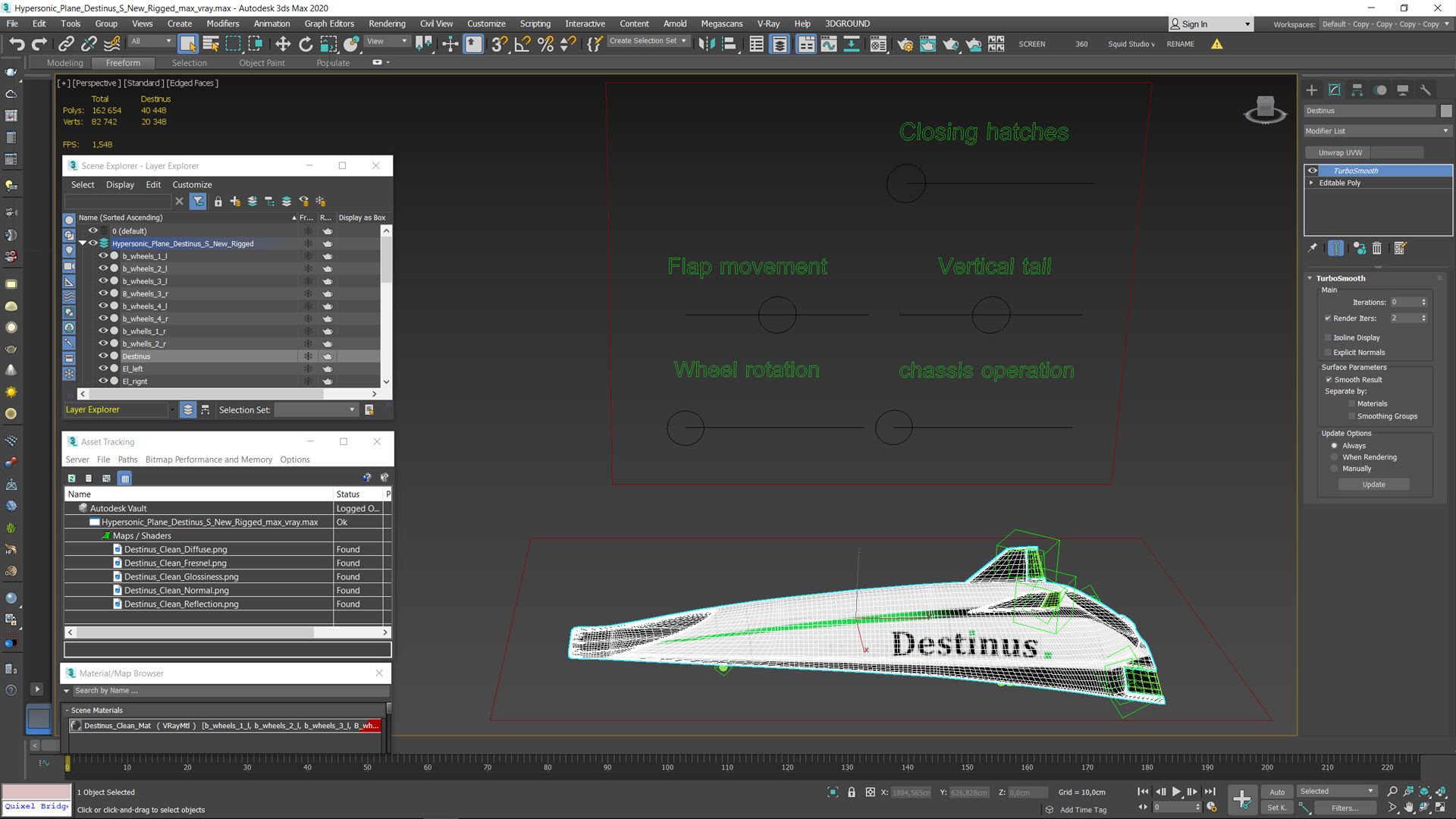 3D Hypersonic Plane Destinus S New Rigged model