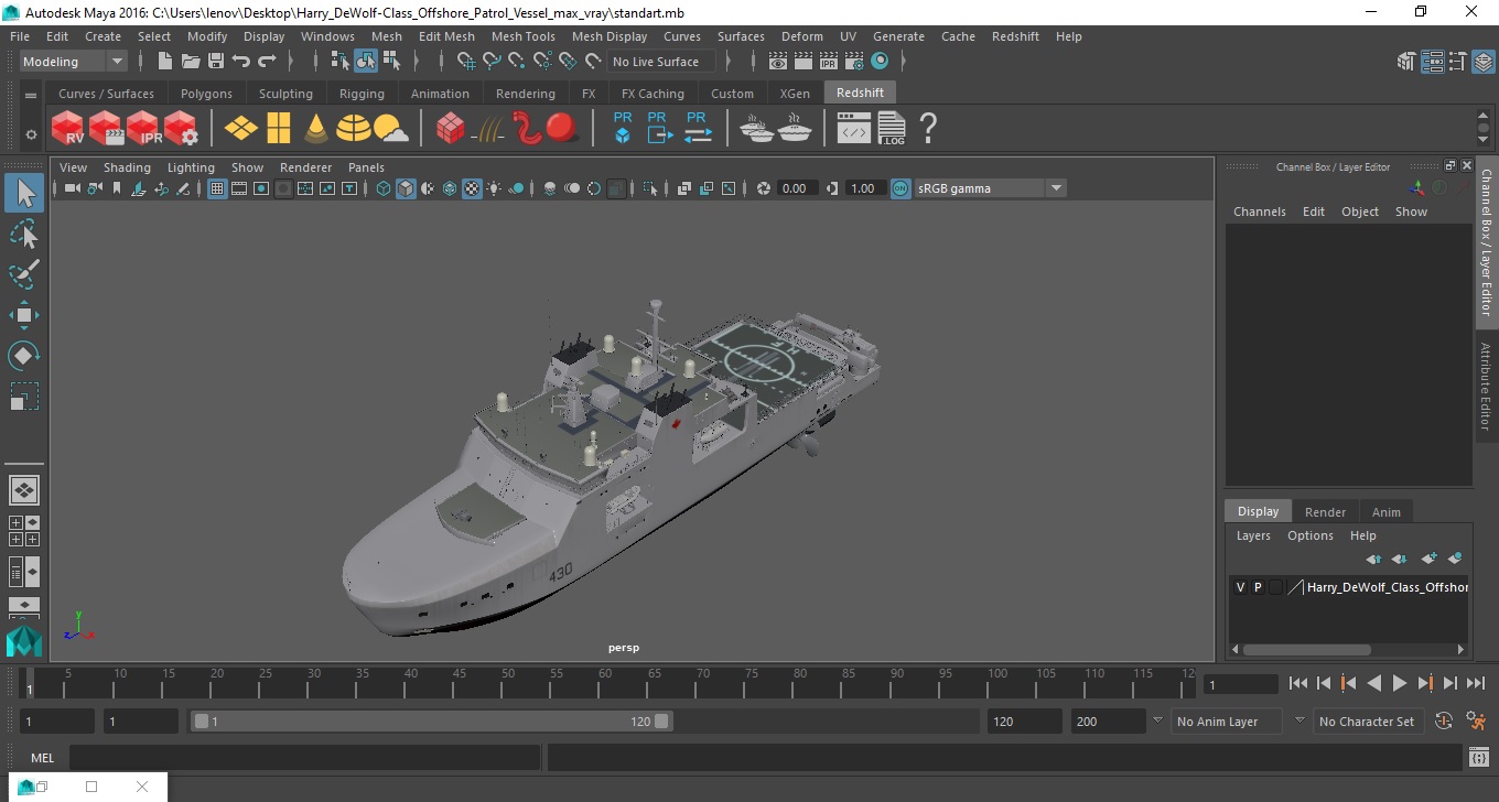 3D Harry DeWolf-Class Offshore Patrol Vessel