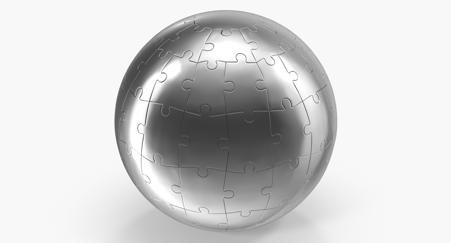 Chrome Globe Puzzle 3D model