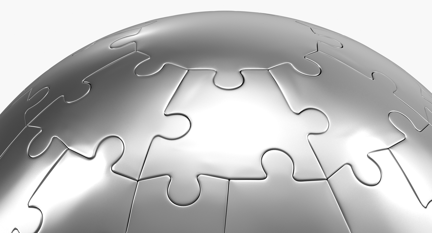 Chrome Globe Puzzle 3D model