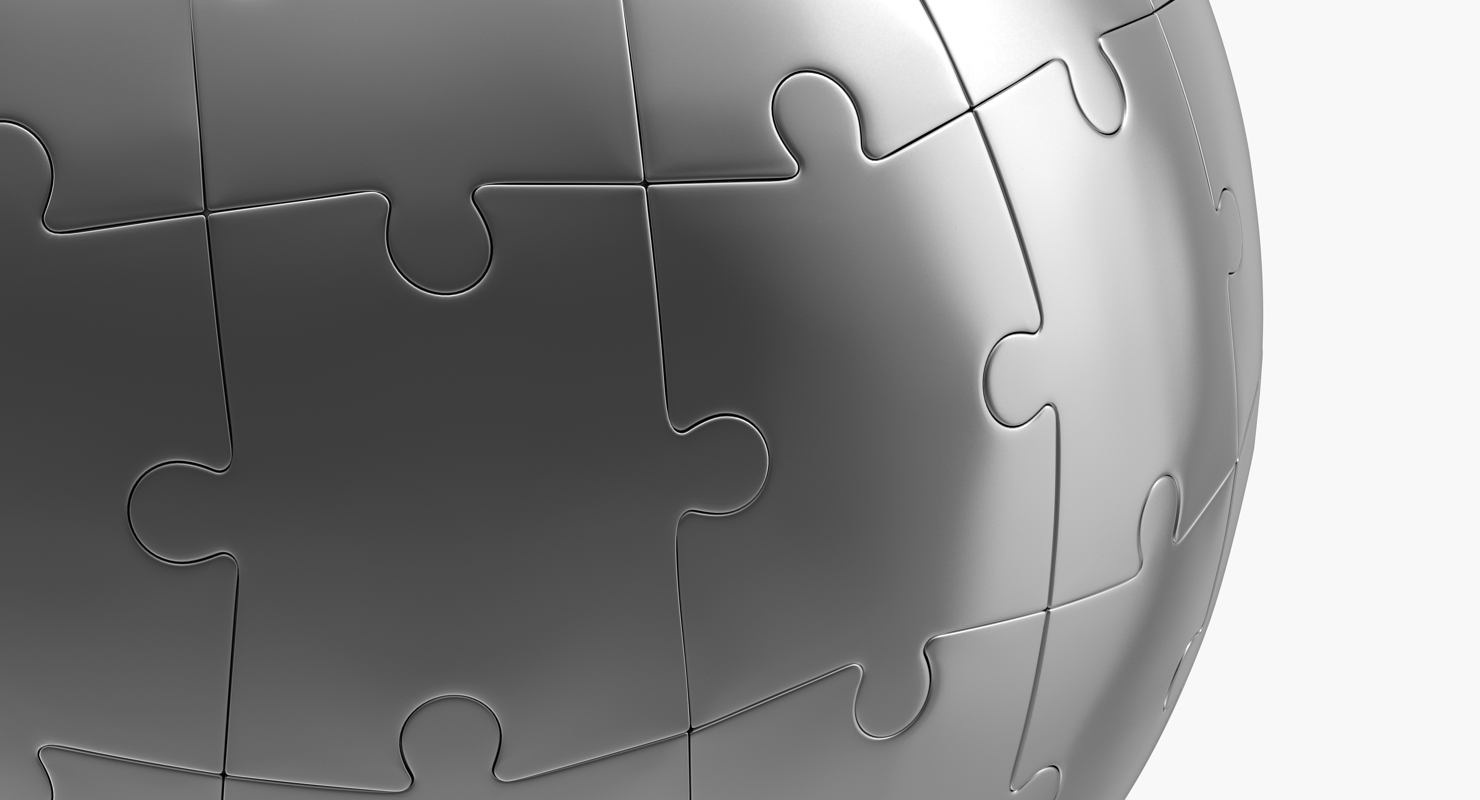 Chrome Globe Puzzle 3D model