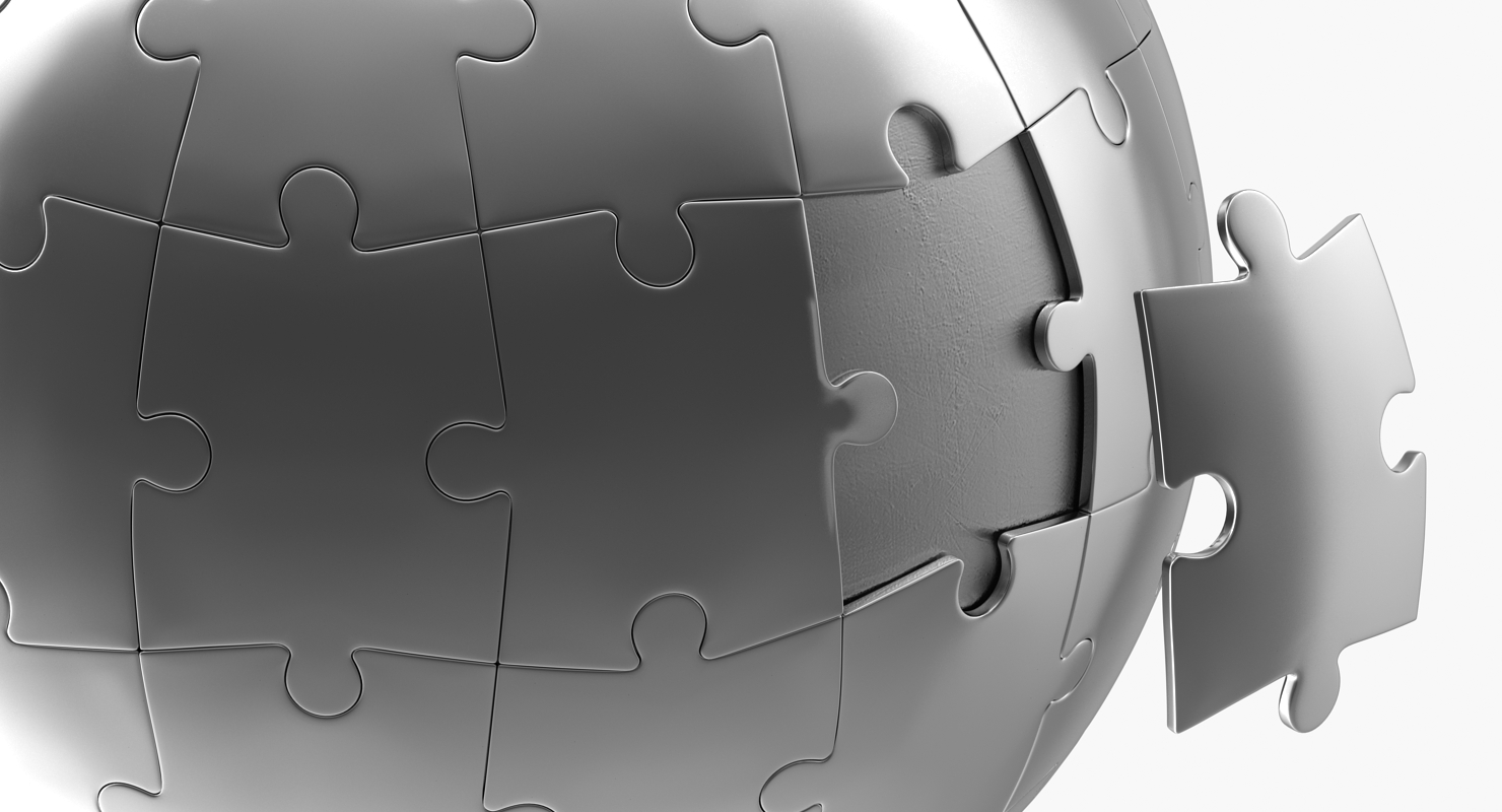 Chrome Globe Puzzle 3D model