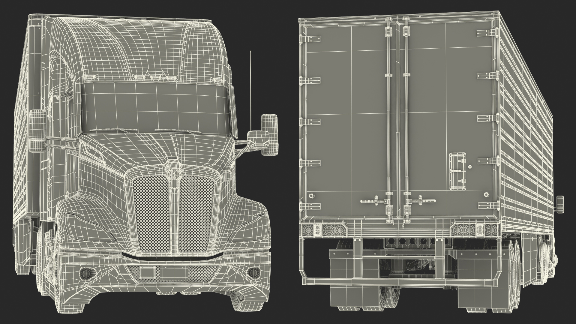 3D Kenworth Truck with Vanguard Reefer Trailer model