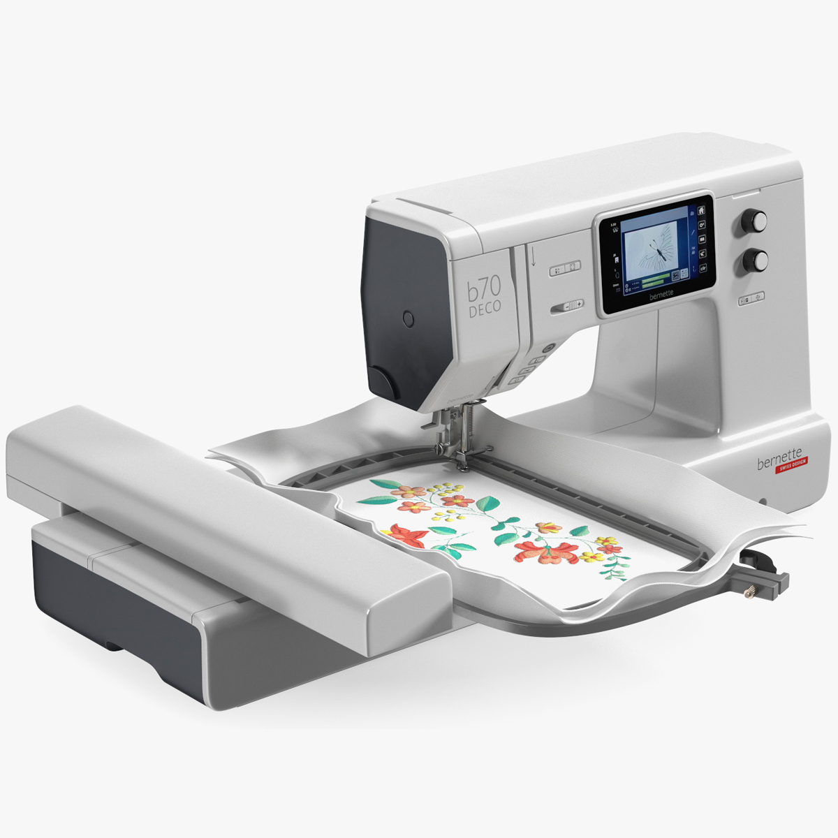 Embroidery Machine Bernette b70 Deco Screen On Rigged for Cinema 4D 3D