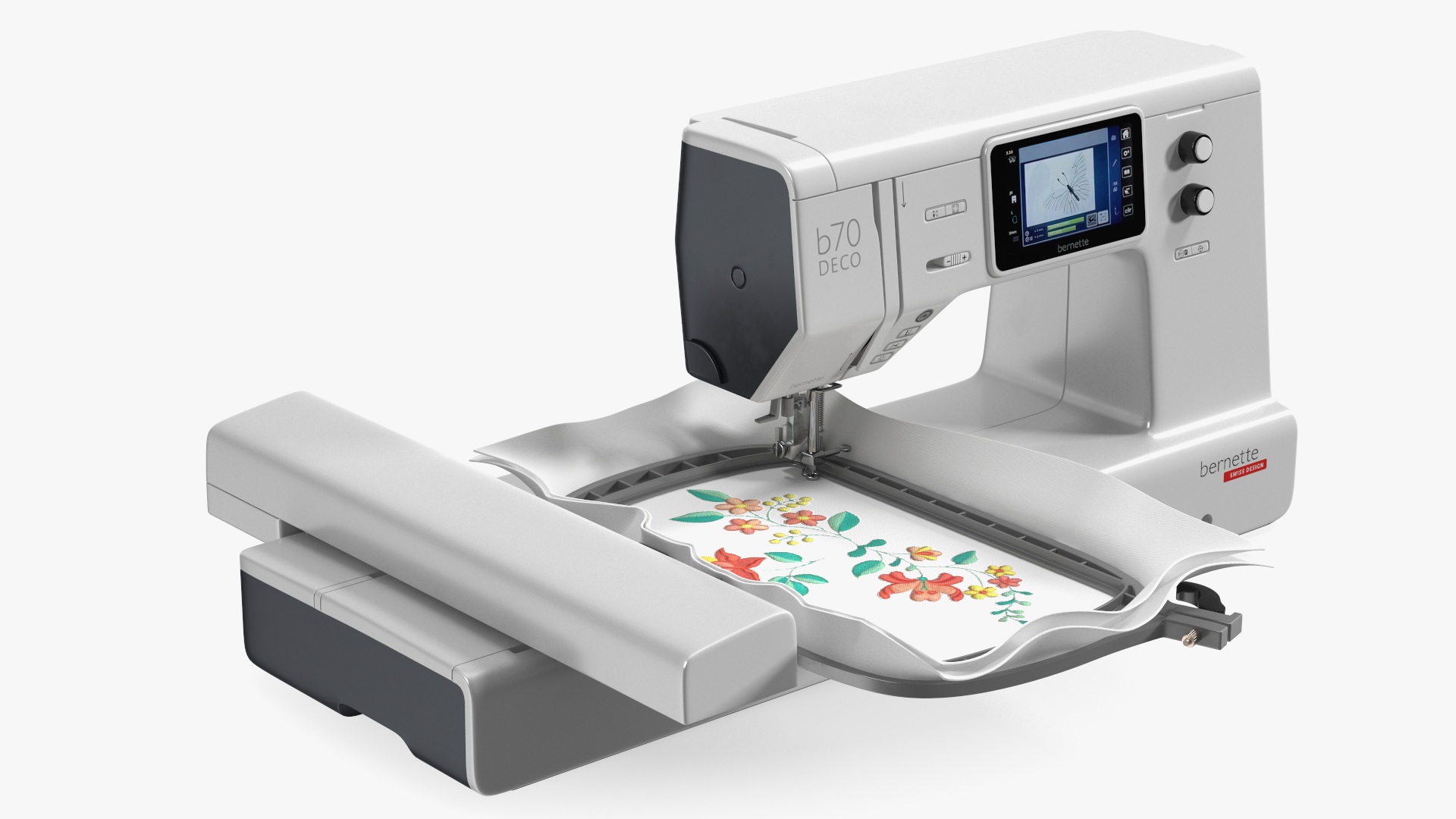 Embroidery Machine Bernette b70 Deco Screen On Rigged for Cinema 4D 3D
