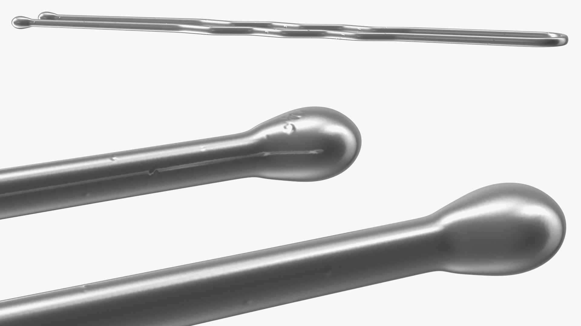 3D U Shaped Hairpin Silver model