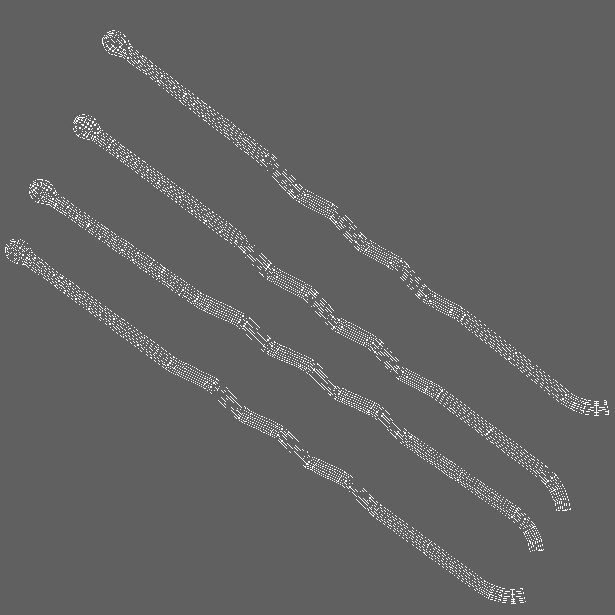 3D U Shaped Hairpin Silver model