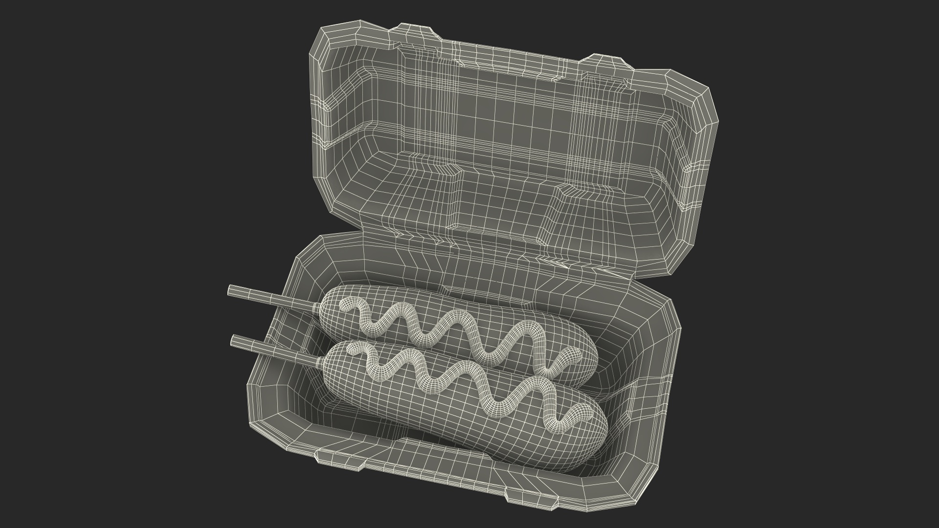 3D Corn Dog in Food Container