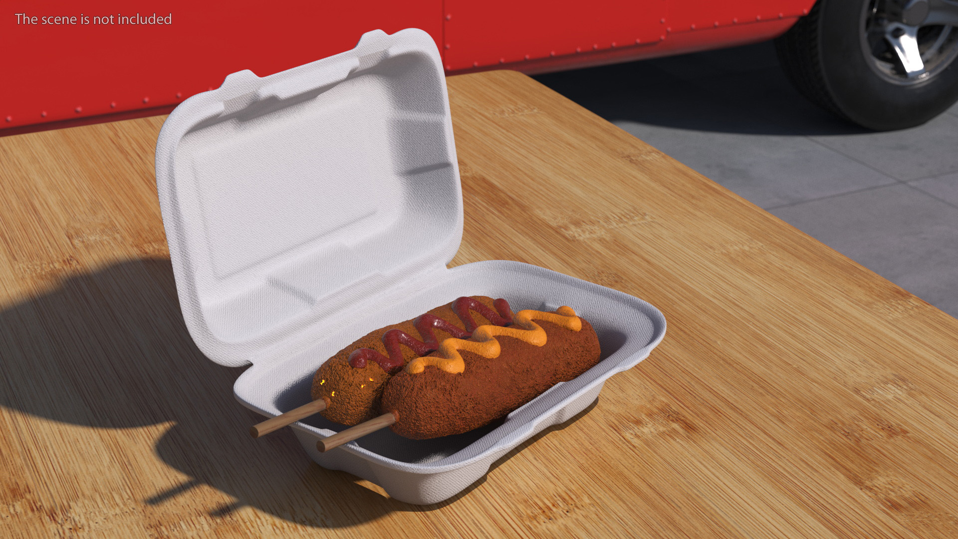 3D Corn Dog in Food Container