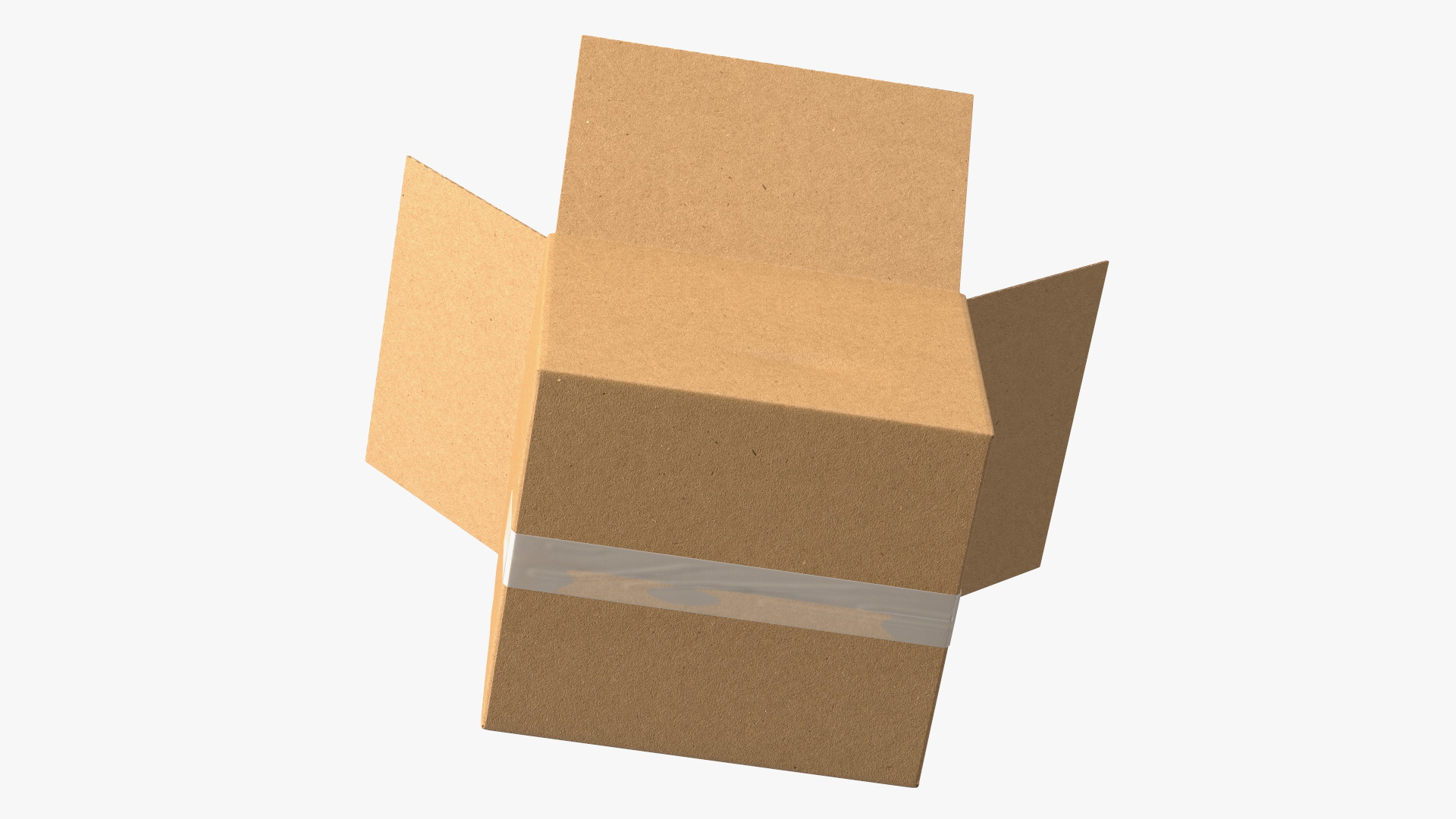 3D Opened Blank Cardboard Box