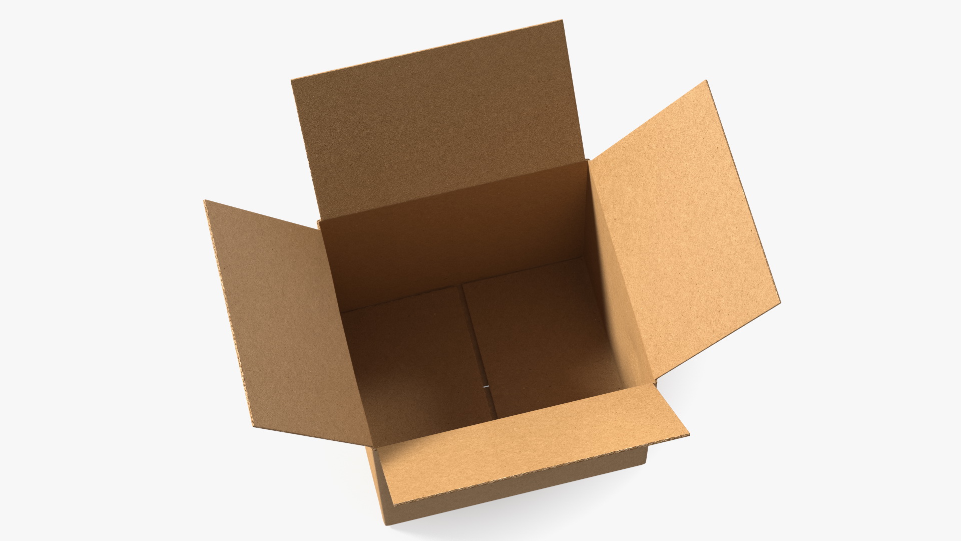 3D Opened Blank Cardboard Box