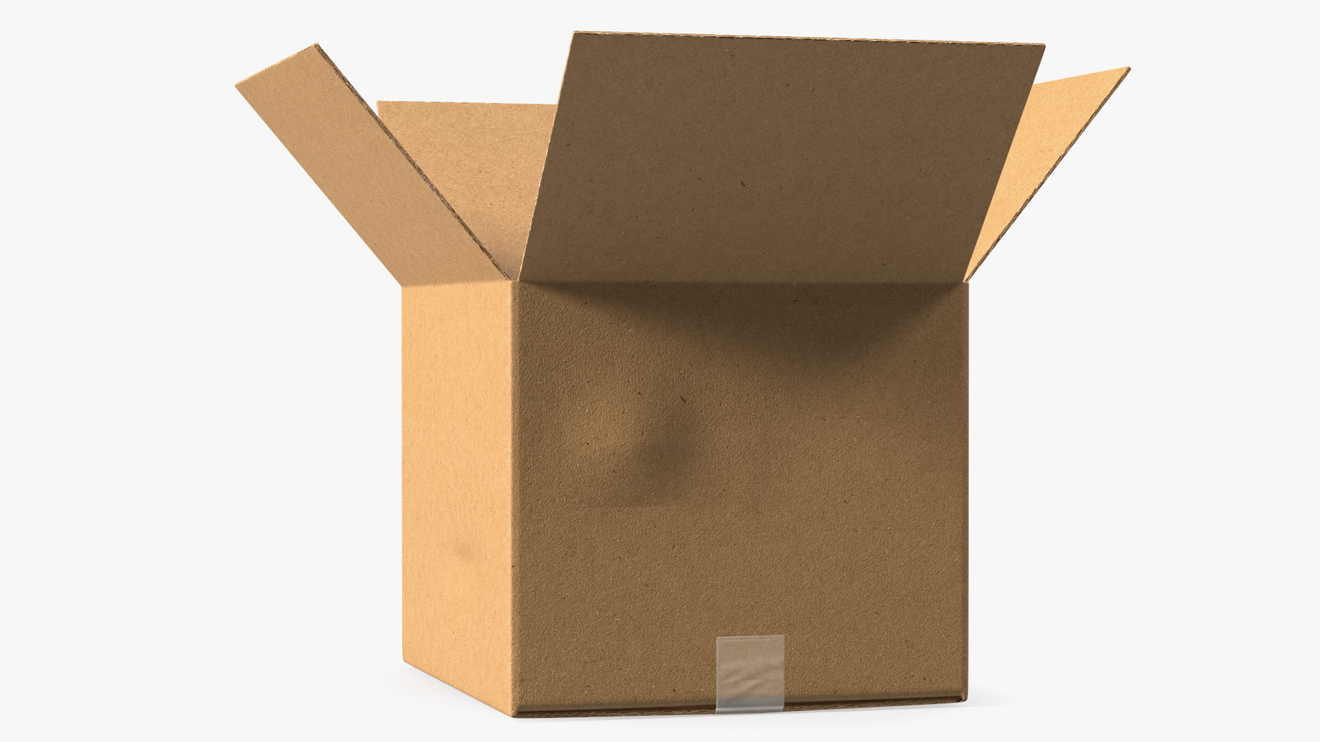 3D Opened Blank Cardboard Box