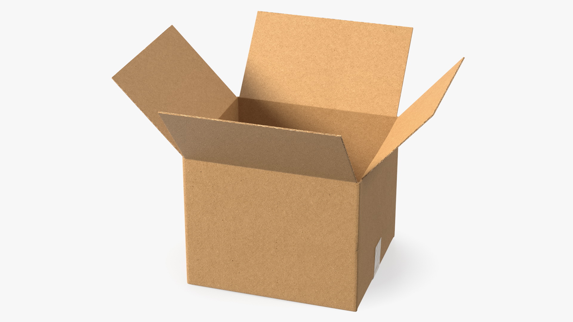 3D Opened Blank Cardboard Box