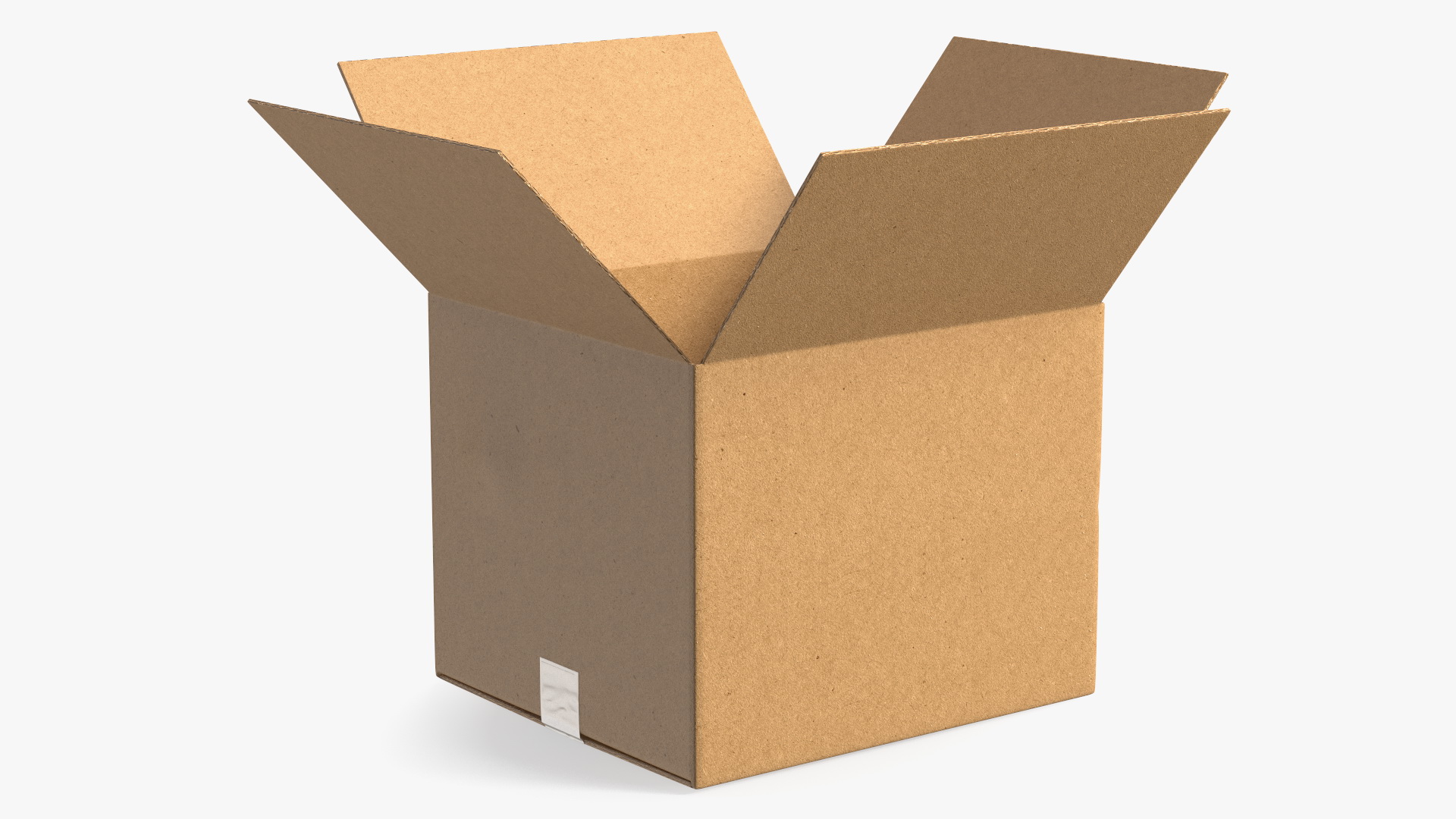 3D Opened Blank Cardboard Box