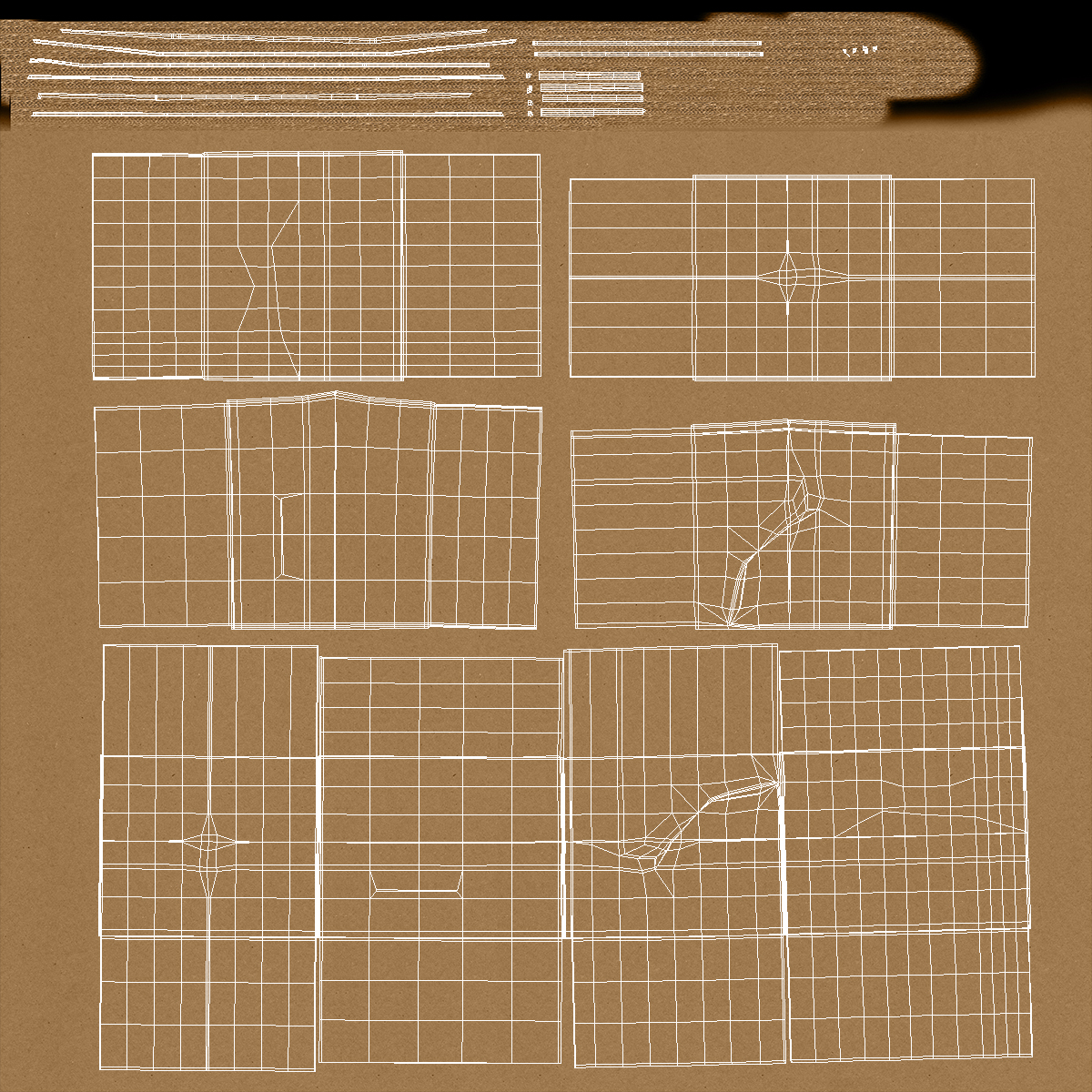 3D Opened Blank Cardboard Box