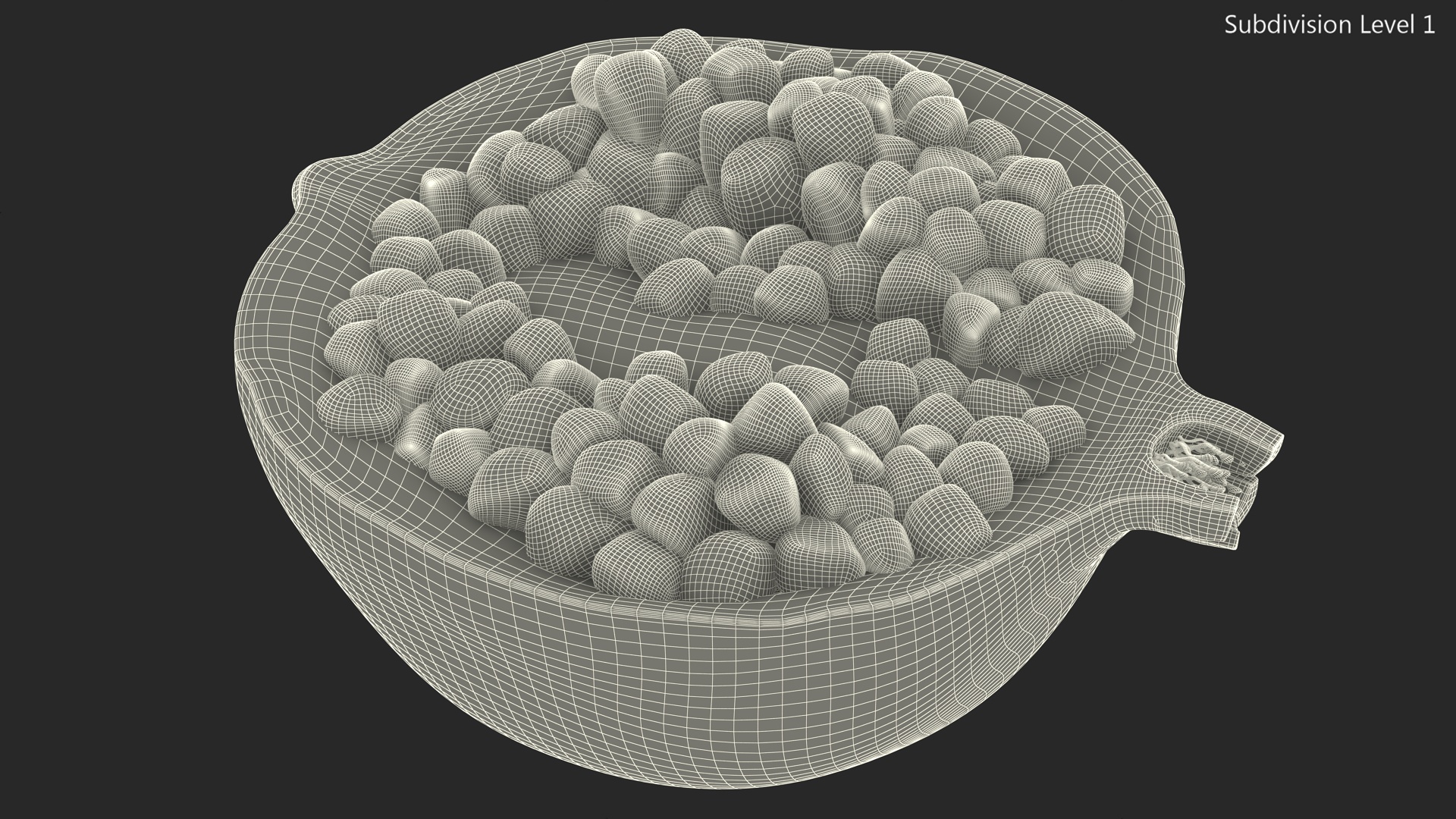 Cross Section Of Pomegranate Fruit 3D model