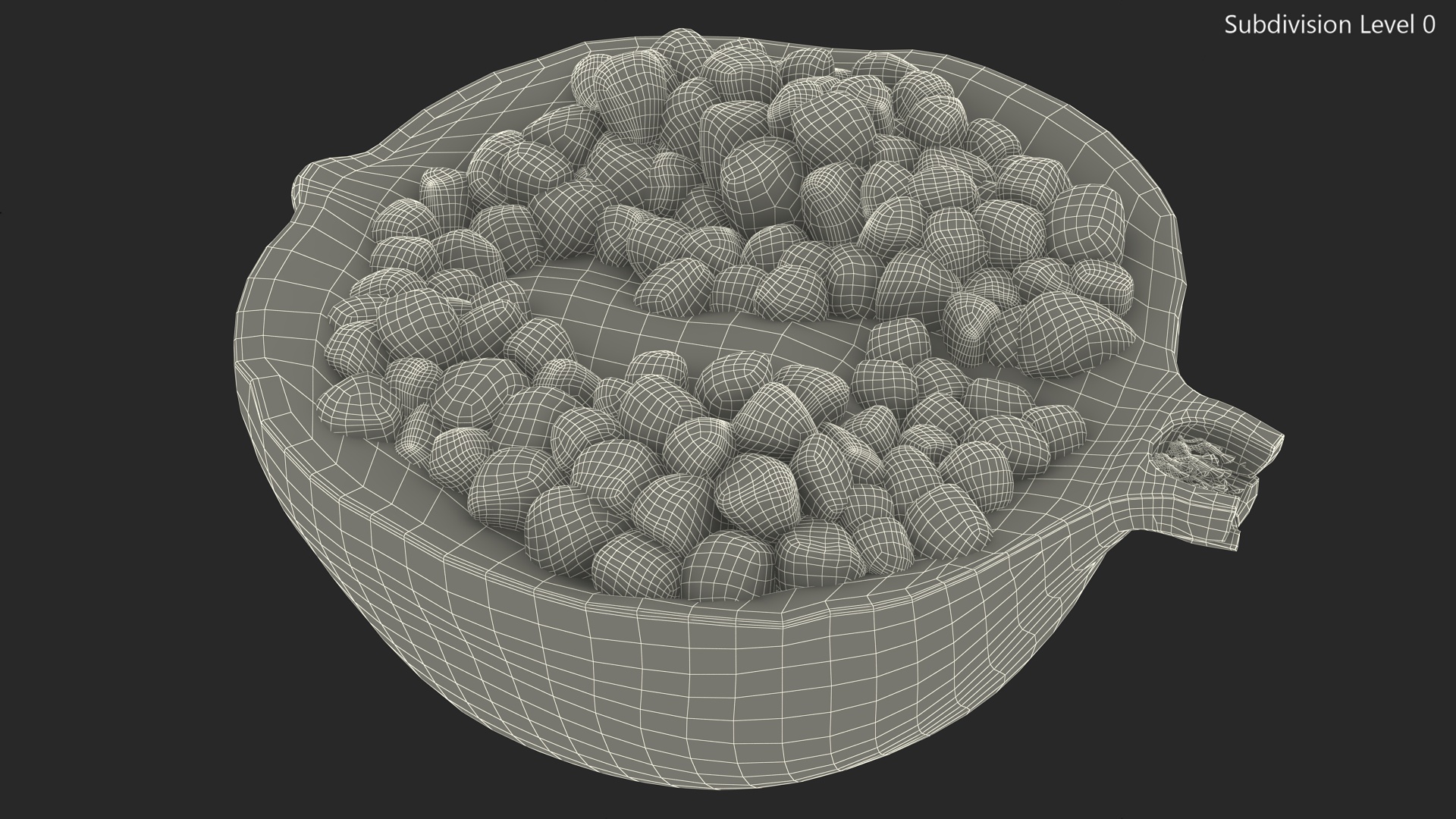 Cross Section Of Pomegranate Fruit 3D model