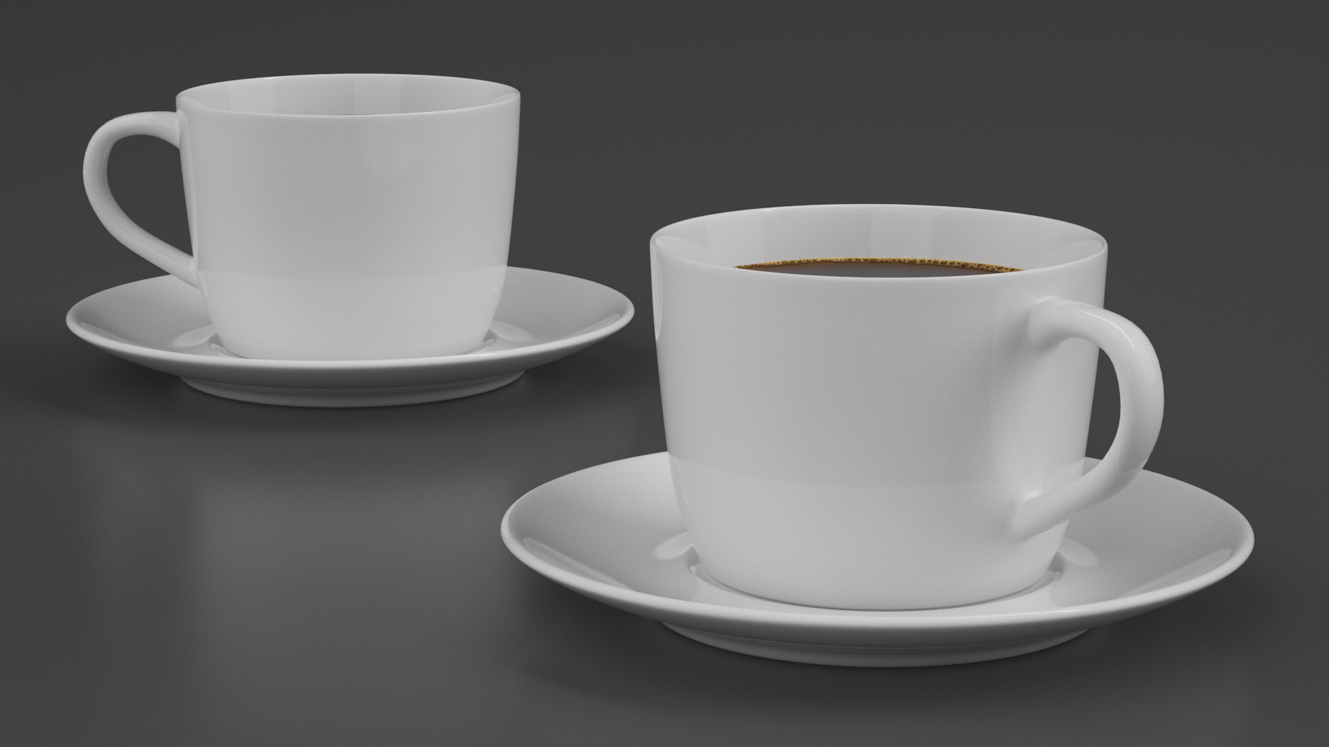 3D model Ceramic Coffee Cup with Saucer