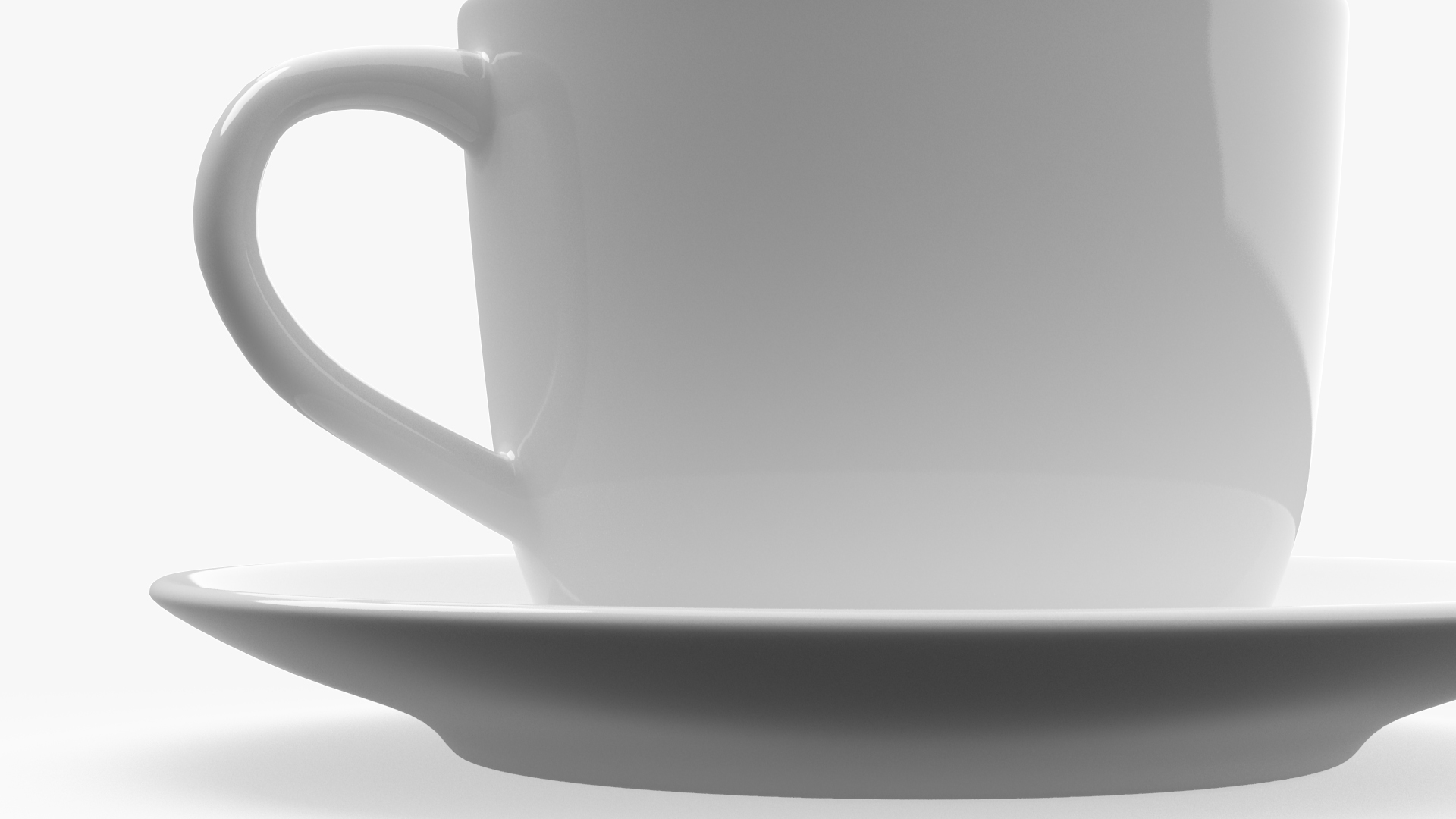 3D model Ceramic Coffee Cup with Saucer