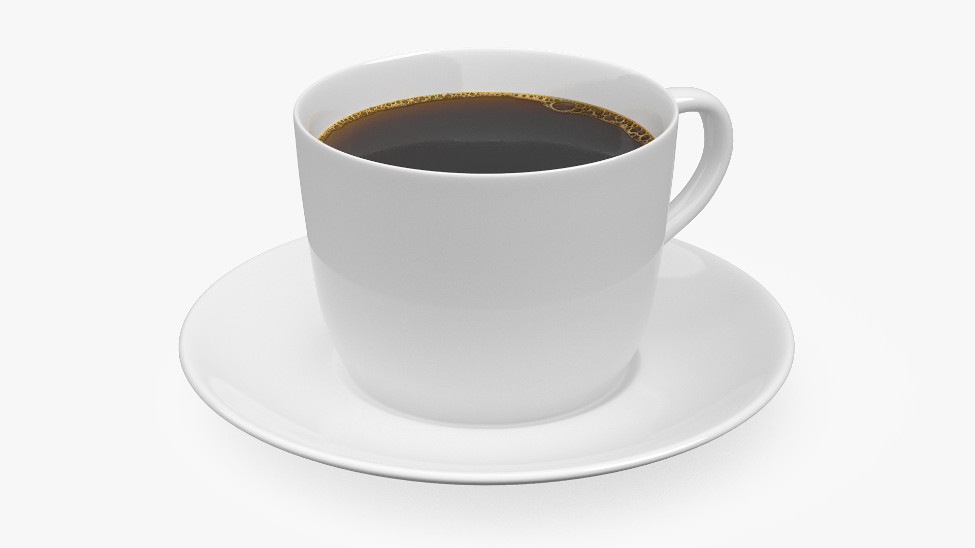 3D model Ceramic Coffee Cup with Saucer