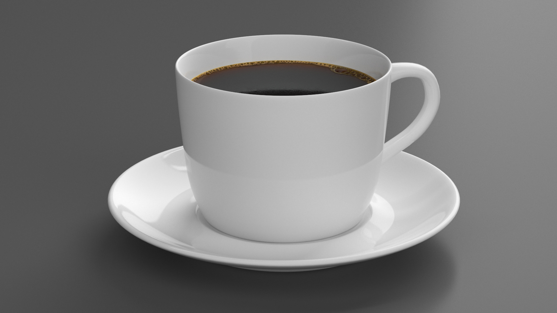 3D model Ceramic Coffee Cup with Saucer
