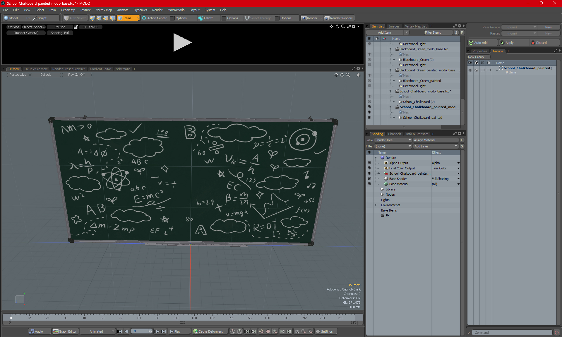 3D model School chalkboard painted