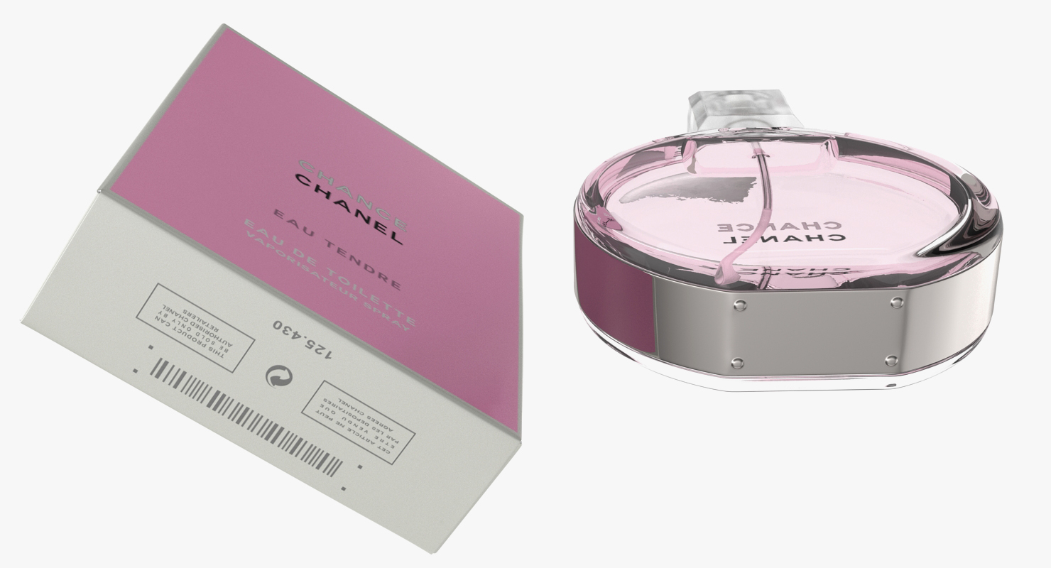 3D model Parfum Chanel Chance Eau Tendre with Box