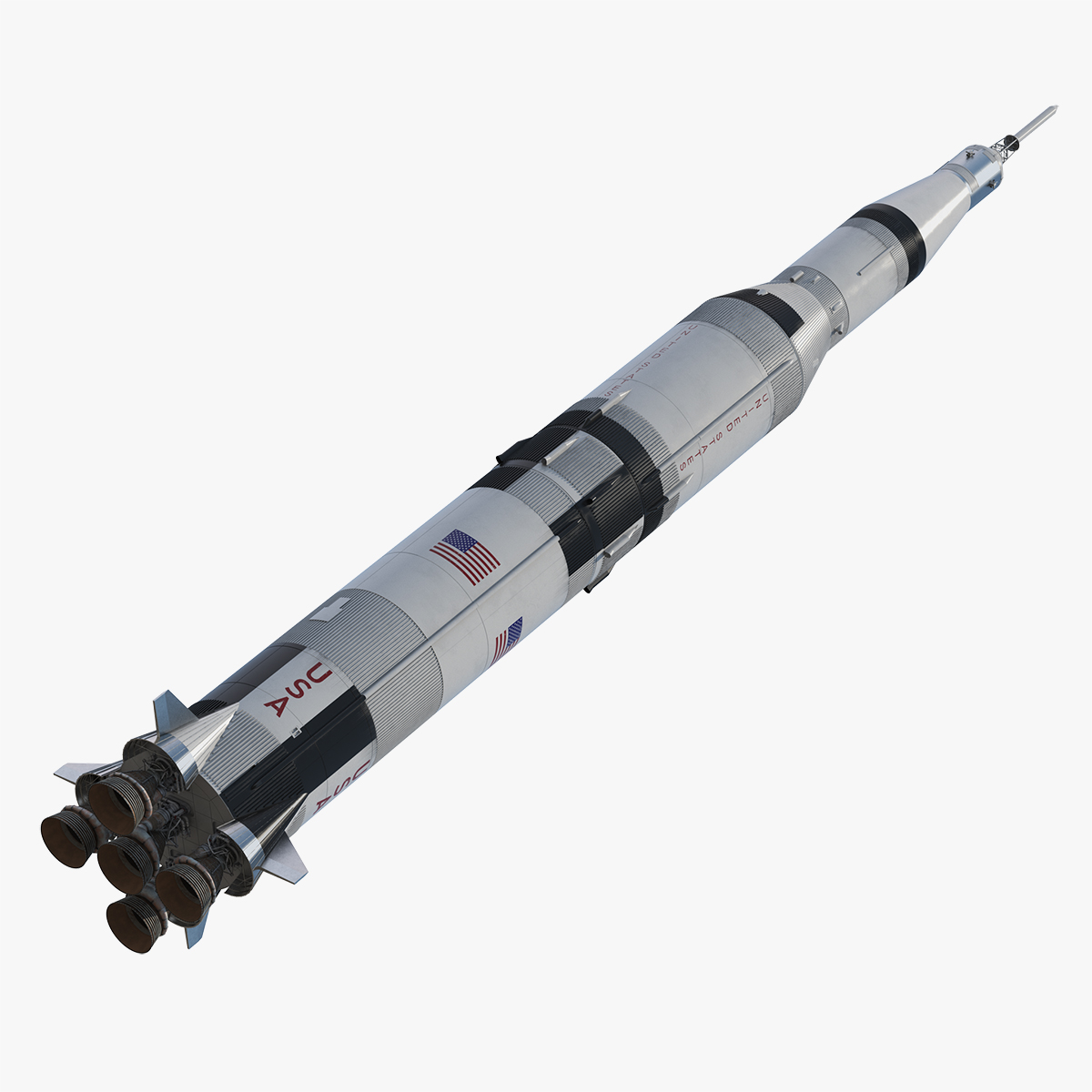 Three Stage Super Heavy Saturn V Rocket with Internal Parts, view 3