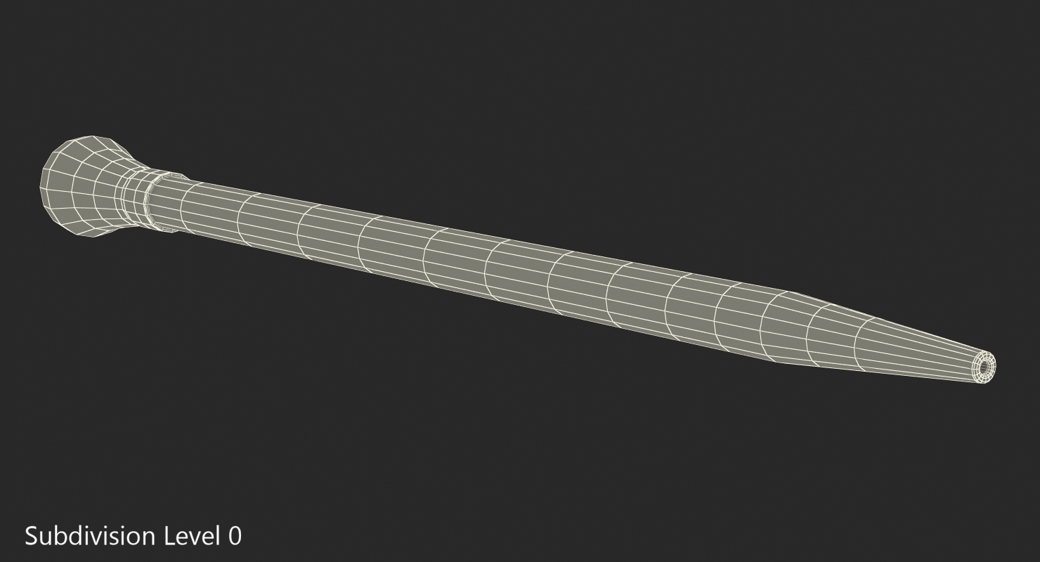 Glass Experiment Medical Pipette With Red Rubber Cap 3D