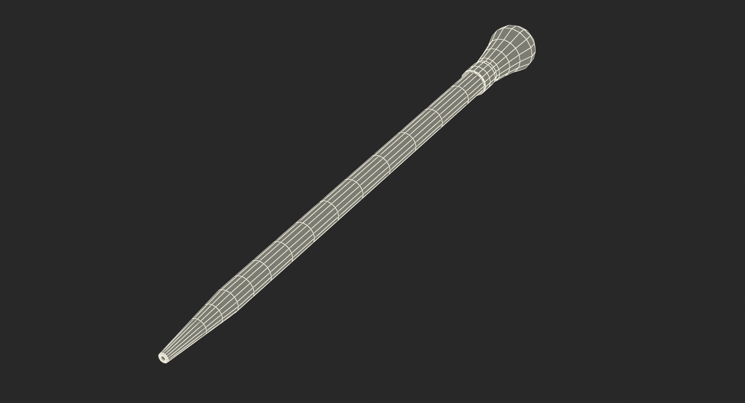 Glass Experiment Medical Pipette With Red Rubber Cap 3D