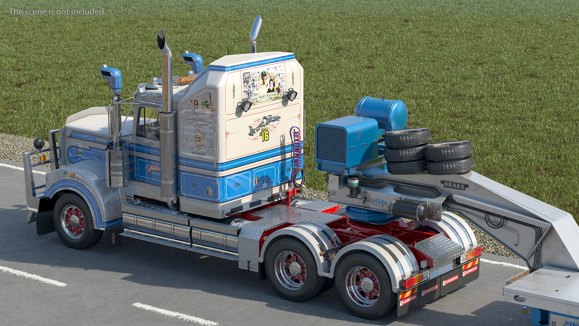3D model Kenworth T900 with Drake Steerable Low Loader