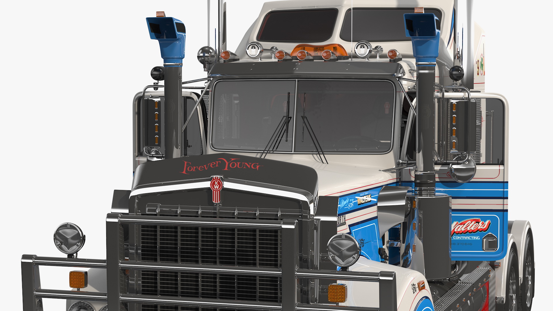 3D model Kenworth T900 with Drake Steerable Low Loader