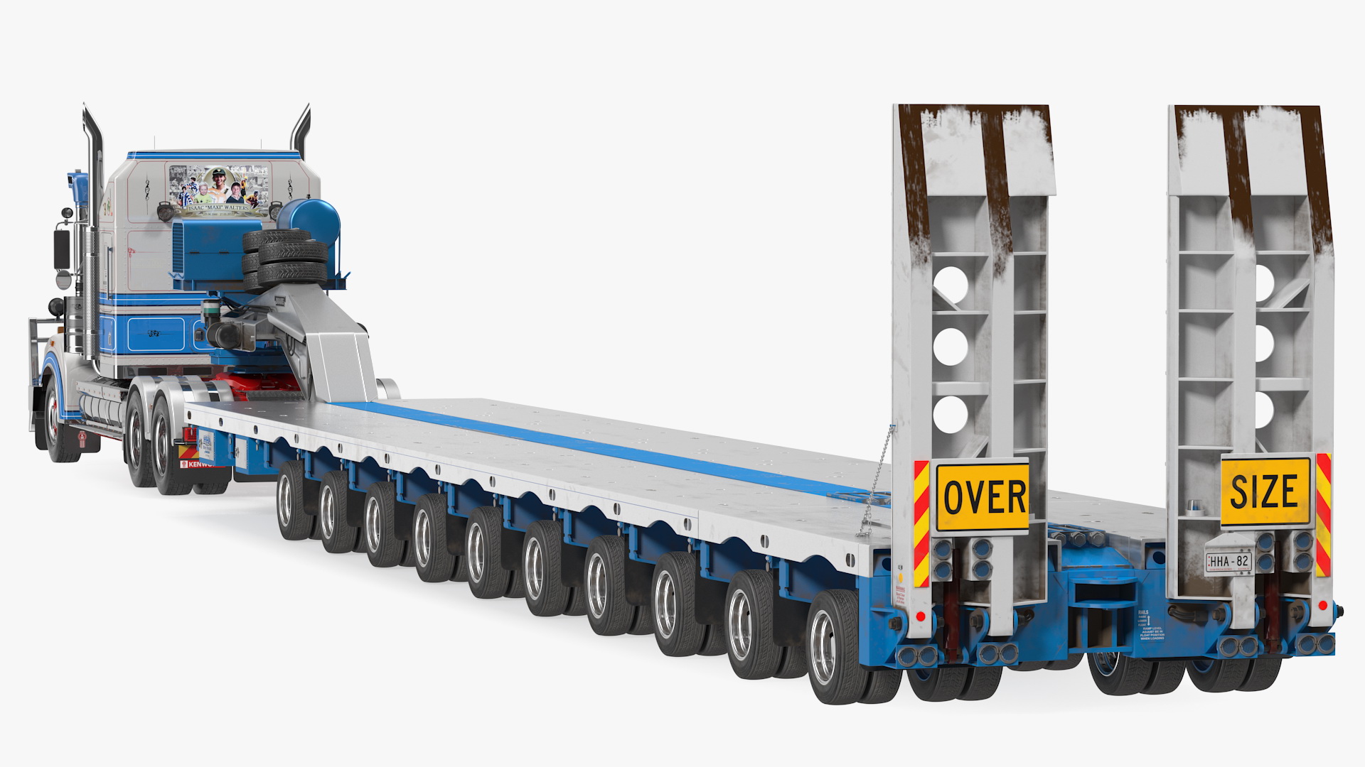 3D model Kenworth T900 with Drake Steerable Low Loader