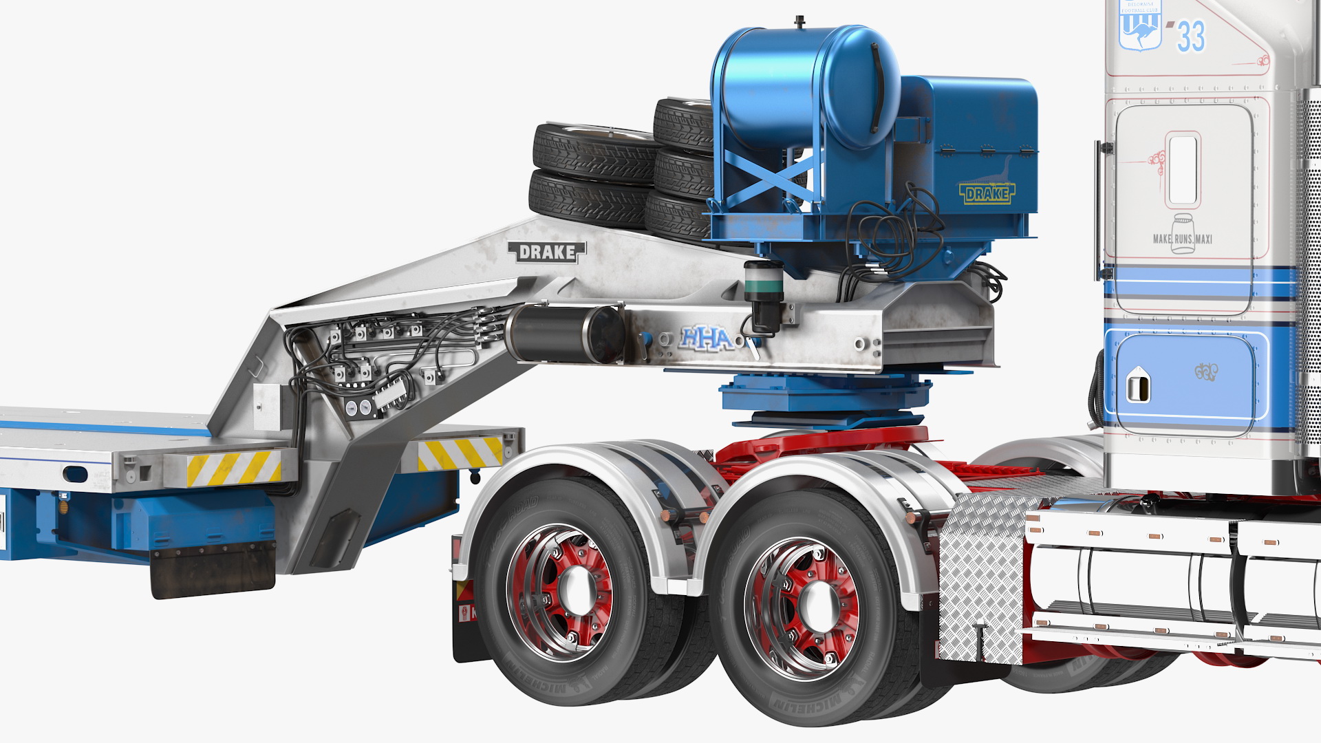 3D model Kenworth T900 with Drake Steerable Low Loader