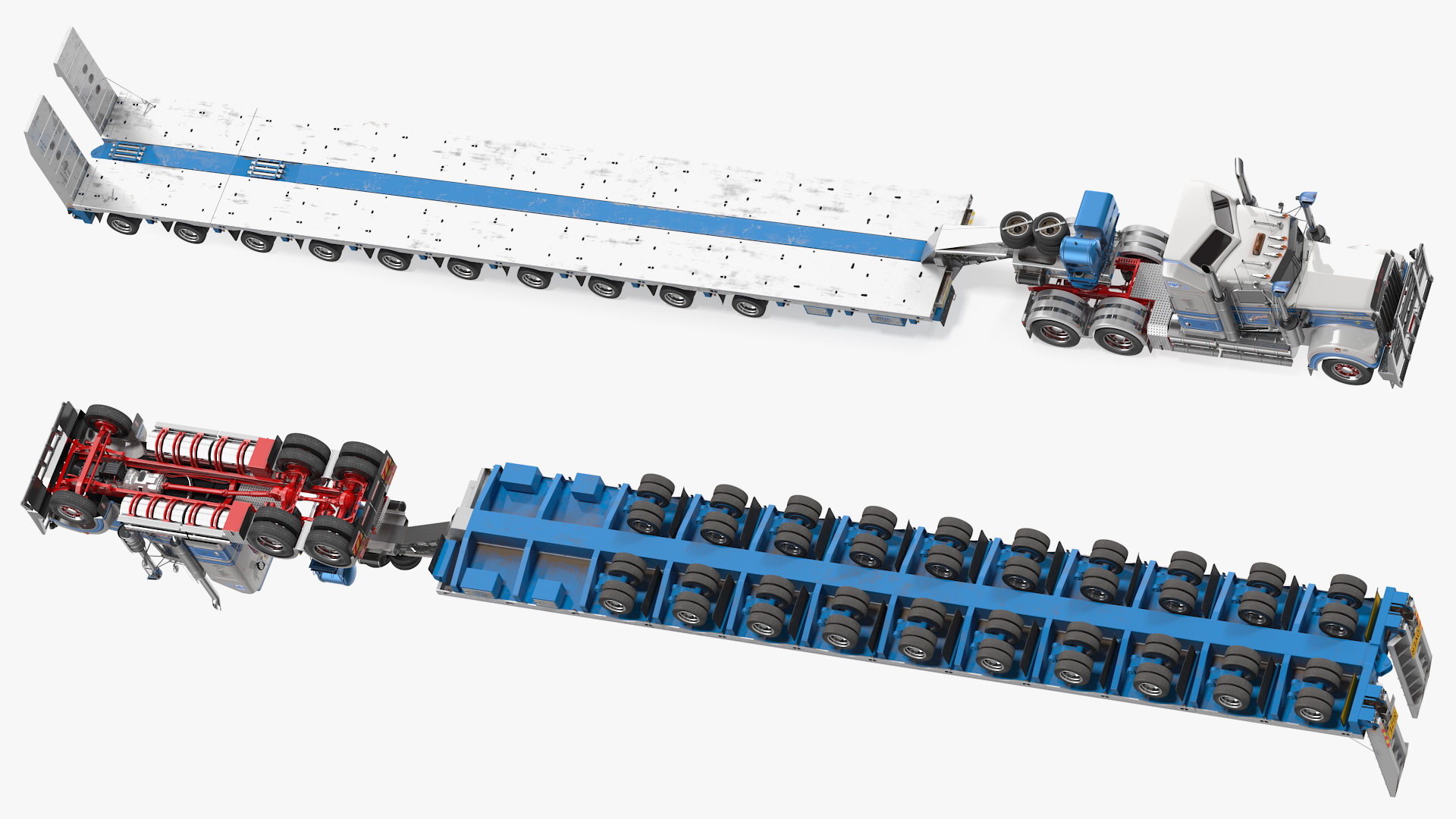 3D model Kenworth T900 with Drake Steerable Low Loader