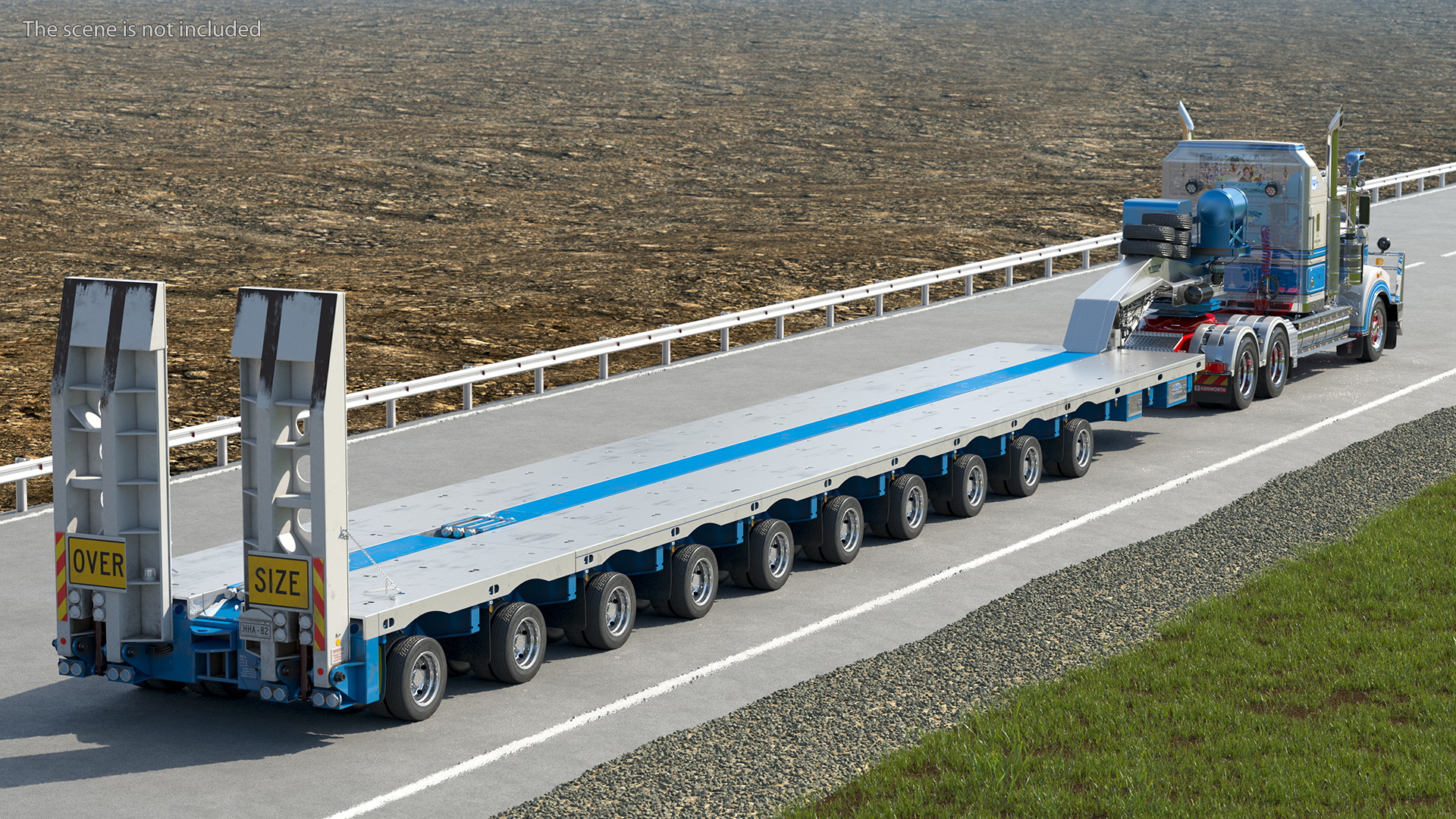 3D model Kenworth T900 with Drake Steerable Low Loader