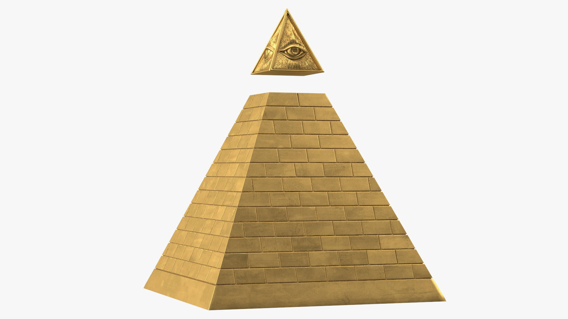 3D Illuminati Pyramid Gold model