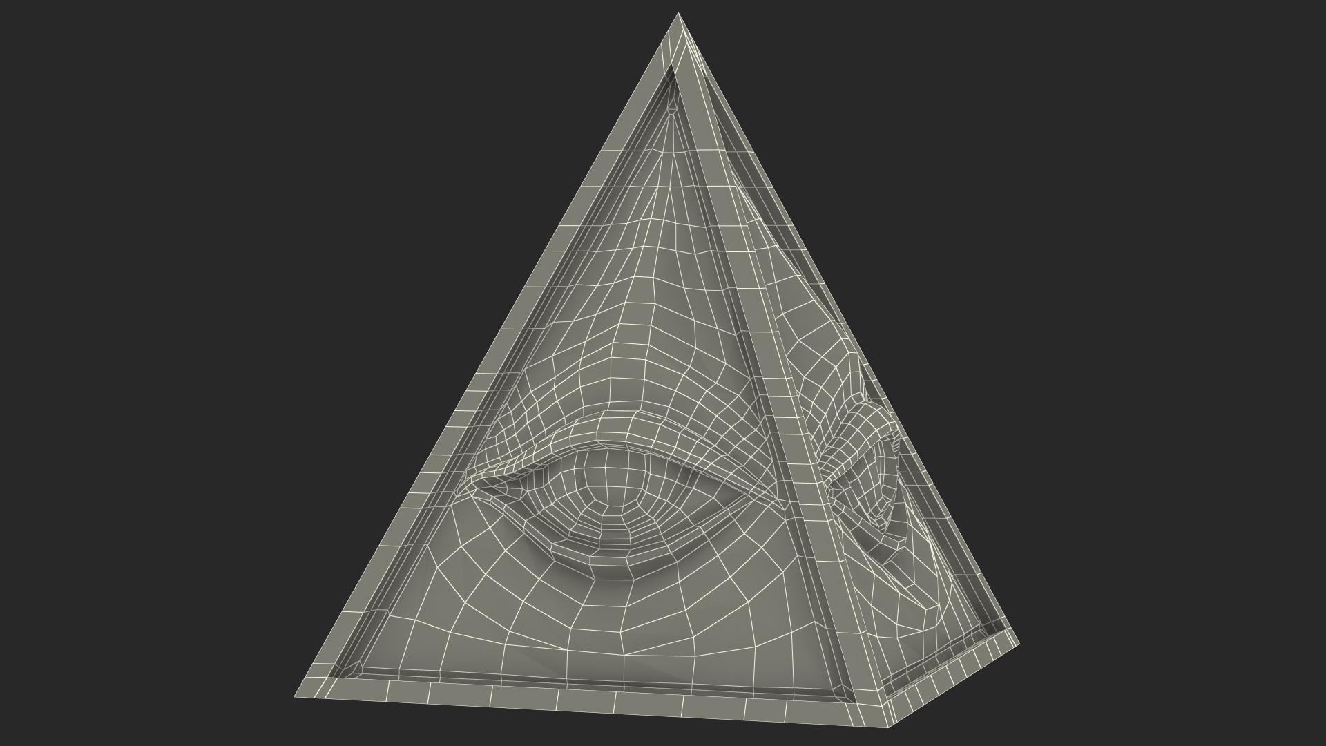 3D Illuminati Pyramid Gold model