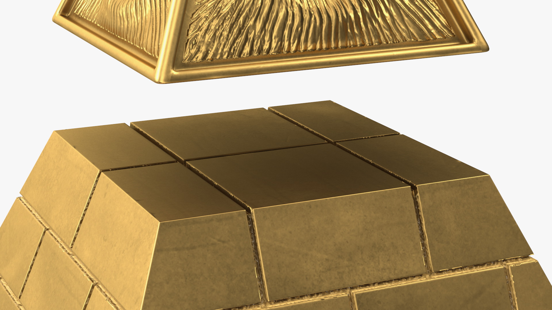3D Illuminati Pyramid Gold model