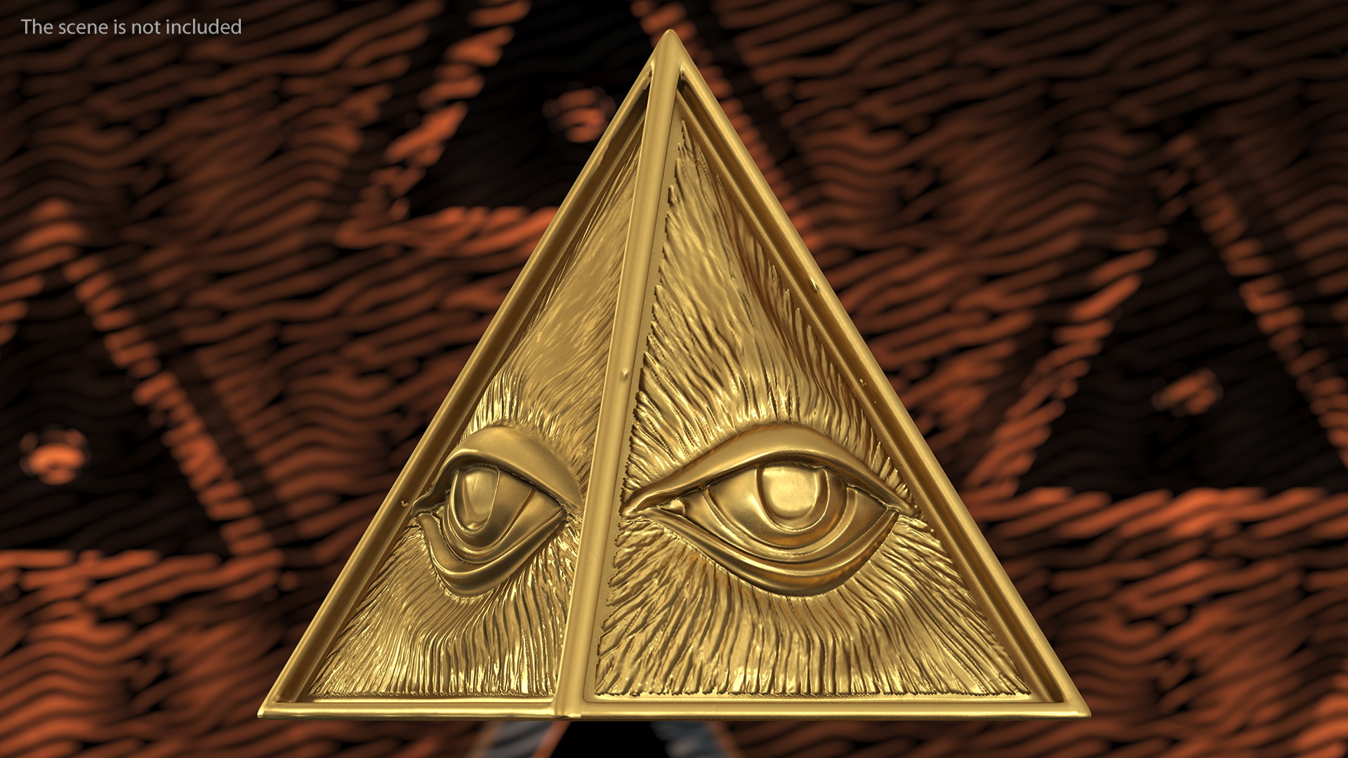 3D Illuminati Pyramid Gold model