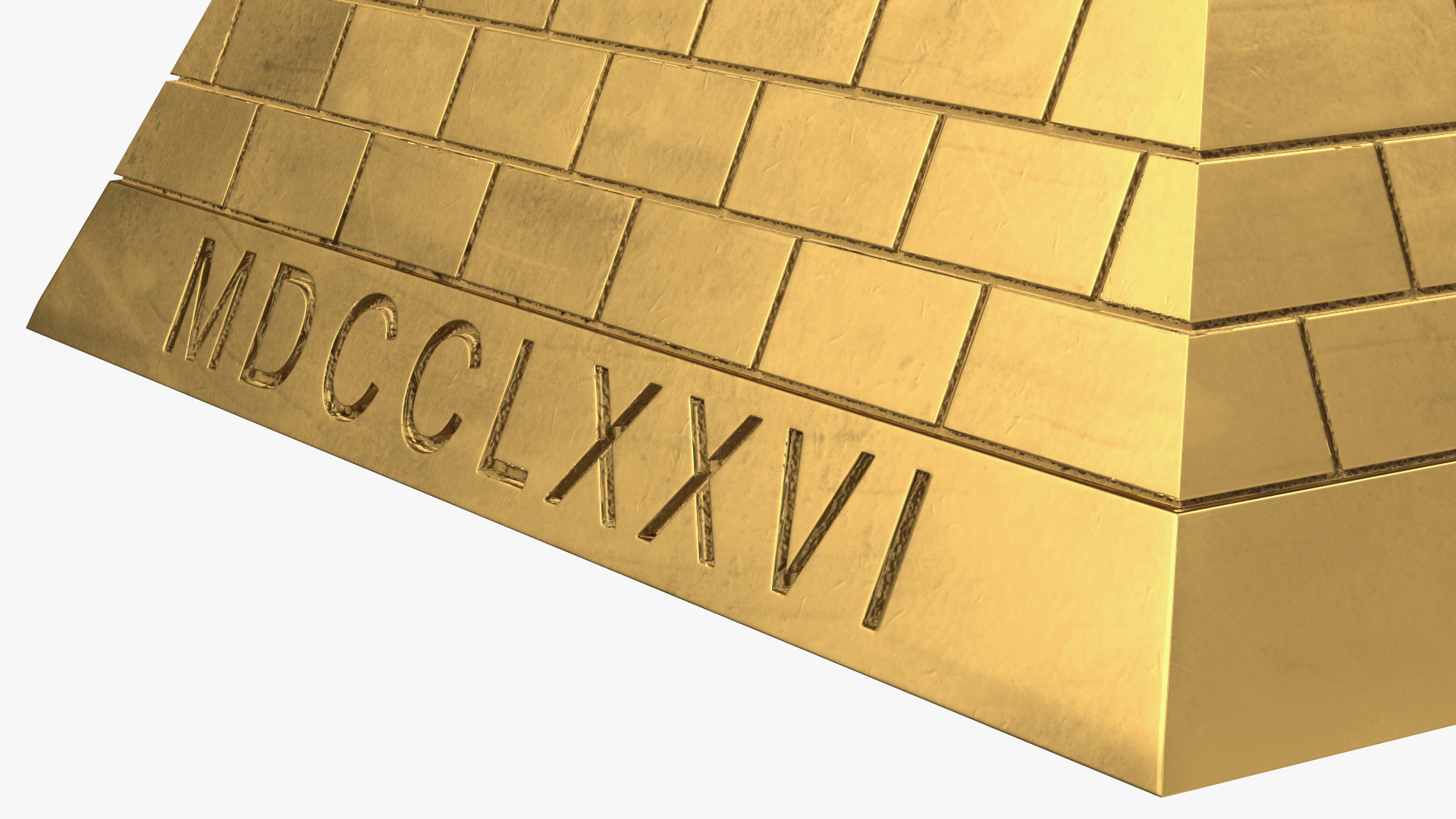 3D Illuminati Pyramid Gold model