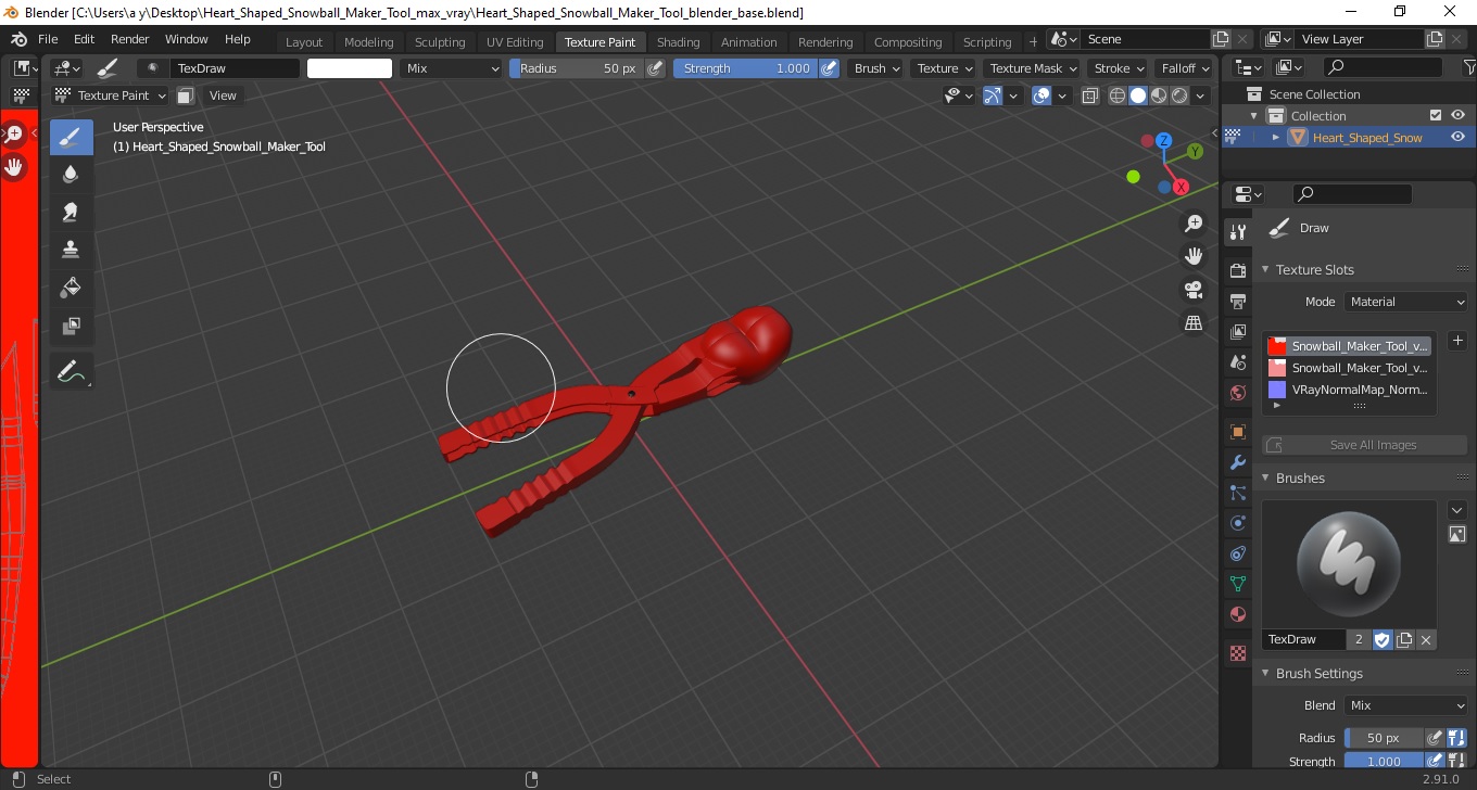 Heart Shaped Snowball Maker Tool 3D