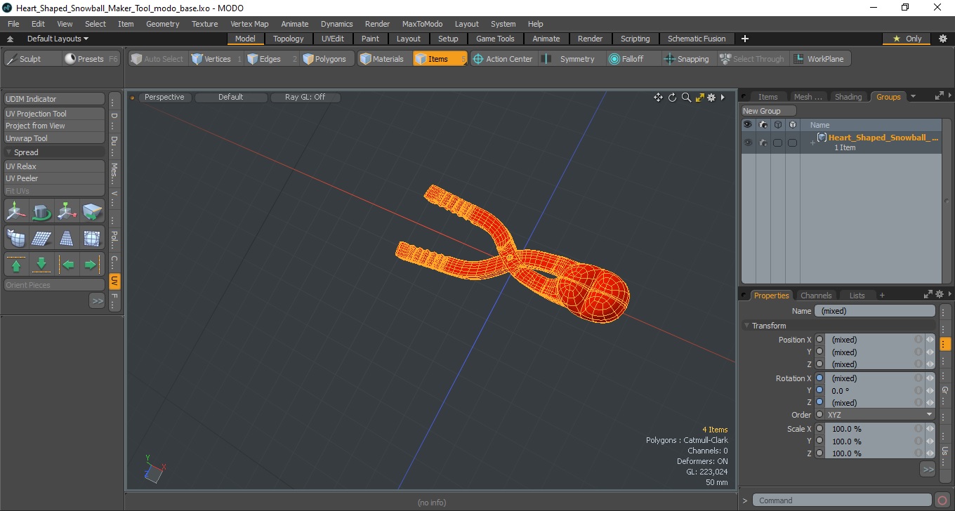 Heart Shaped Snowball Maker Tool 3D