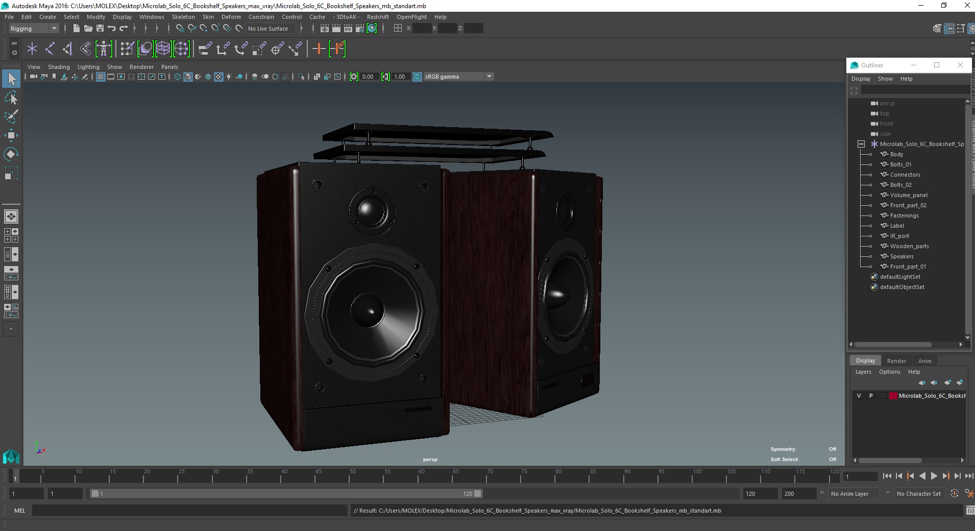 3D model Microlab Solo 6C Bookshelf Speakers