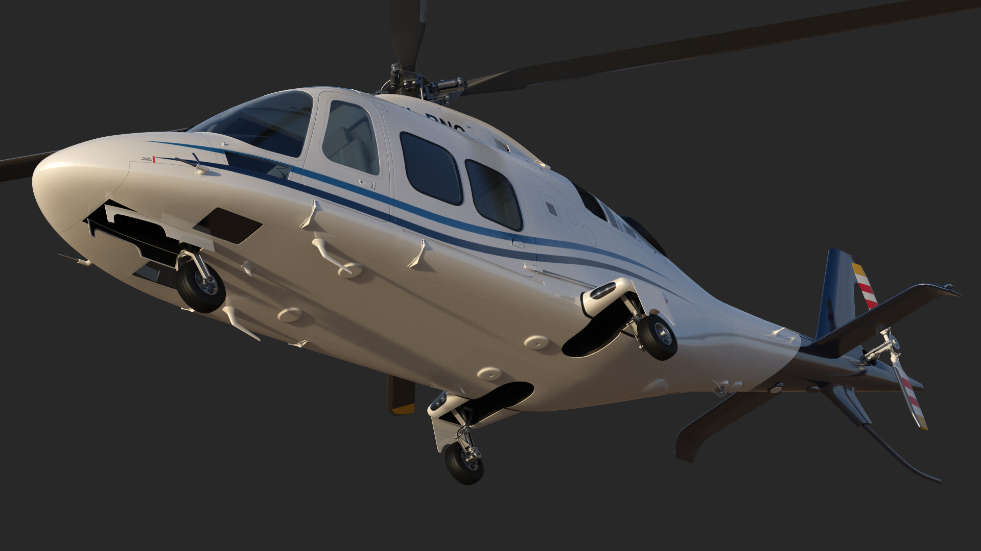 3D Agusta AW109S Grand Blue Rigged