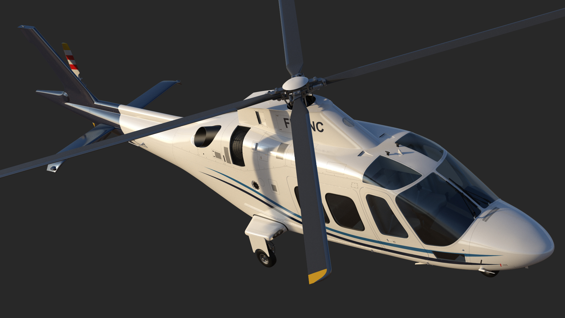 3D Agusta AW109S Grand Blue Rigged